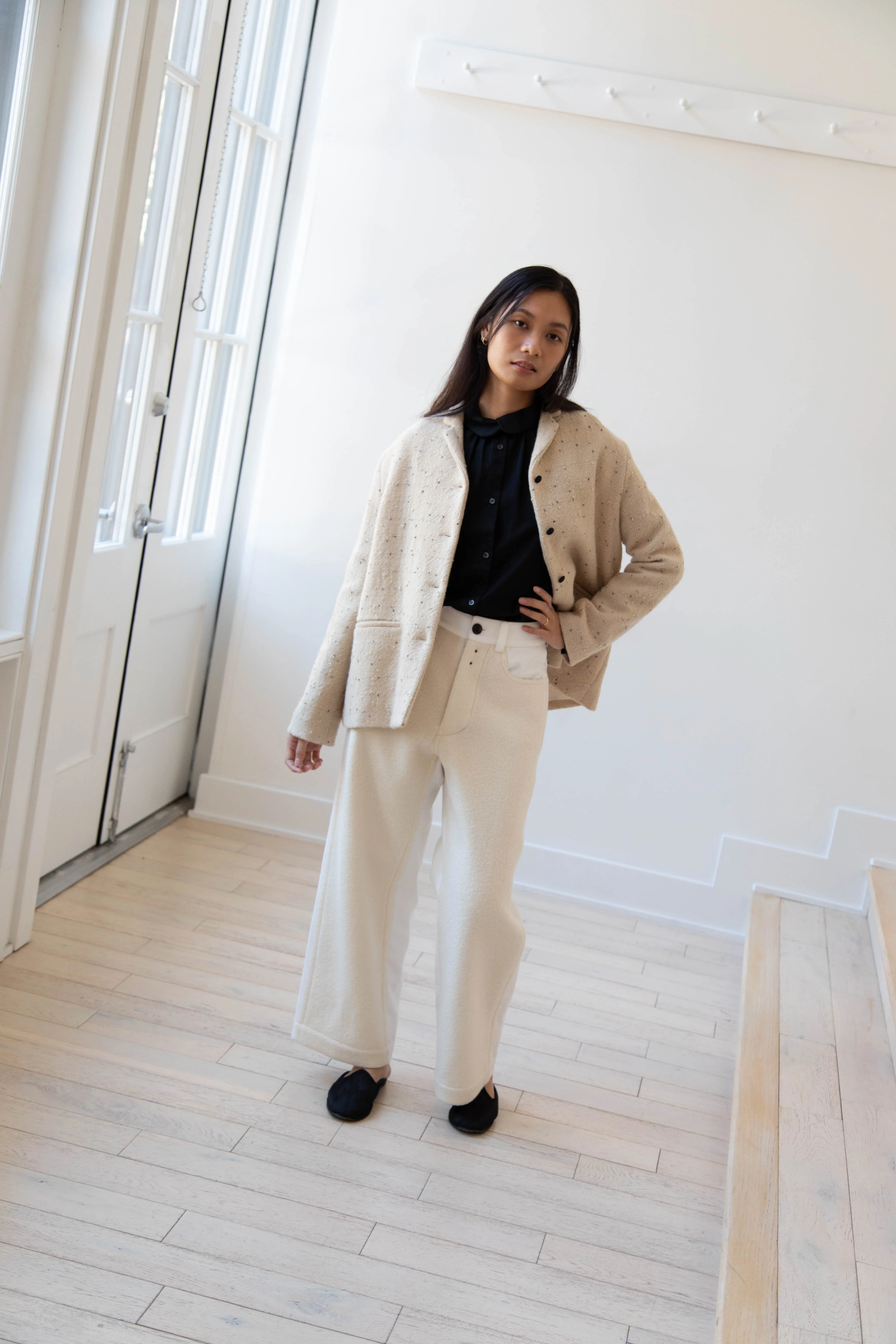 Apuntob | Jacket in Natural with Tweed Dots - Image 16