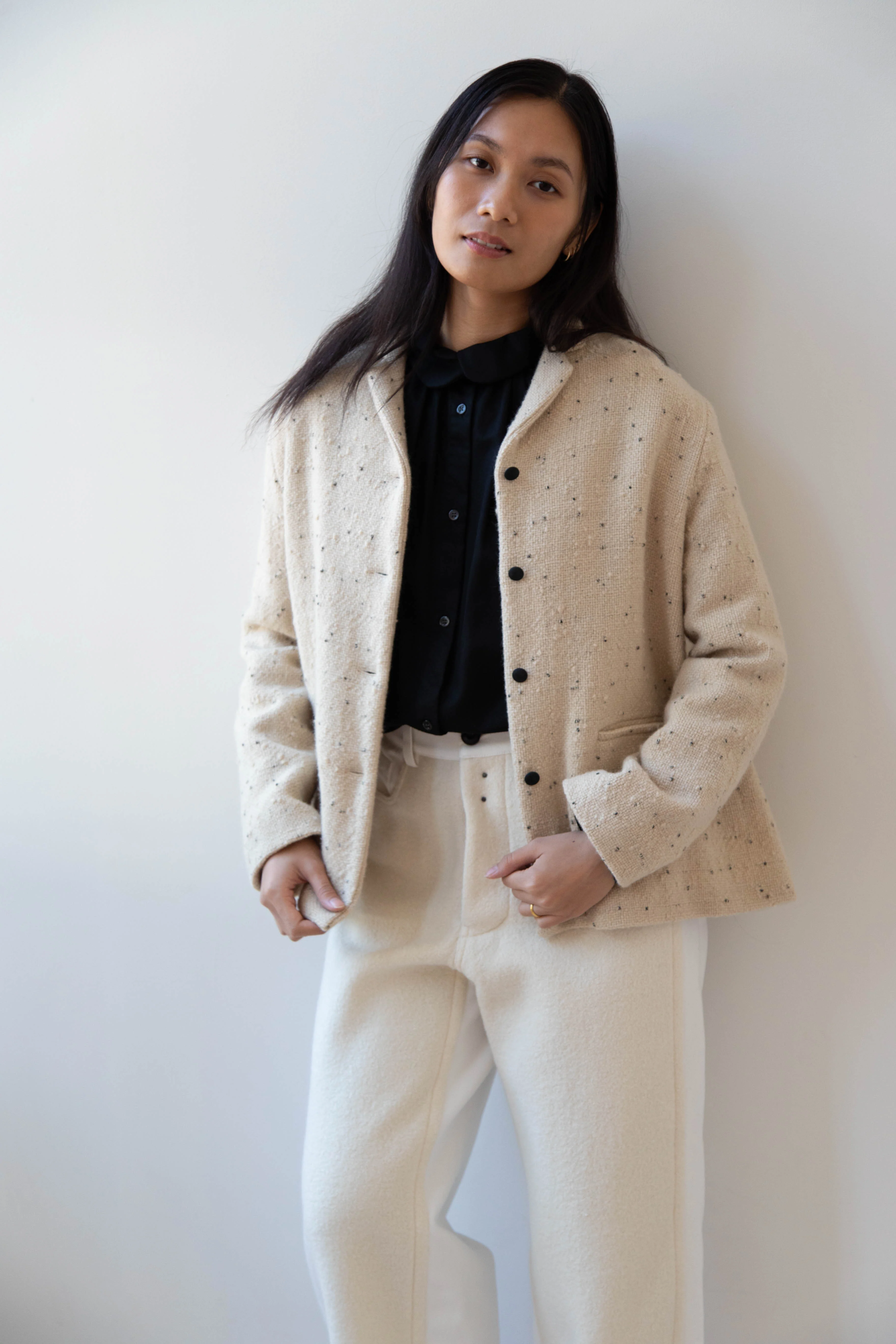 Apuntob | Jacket in Natural with Tweed Dots - Image 21