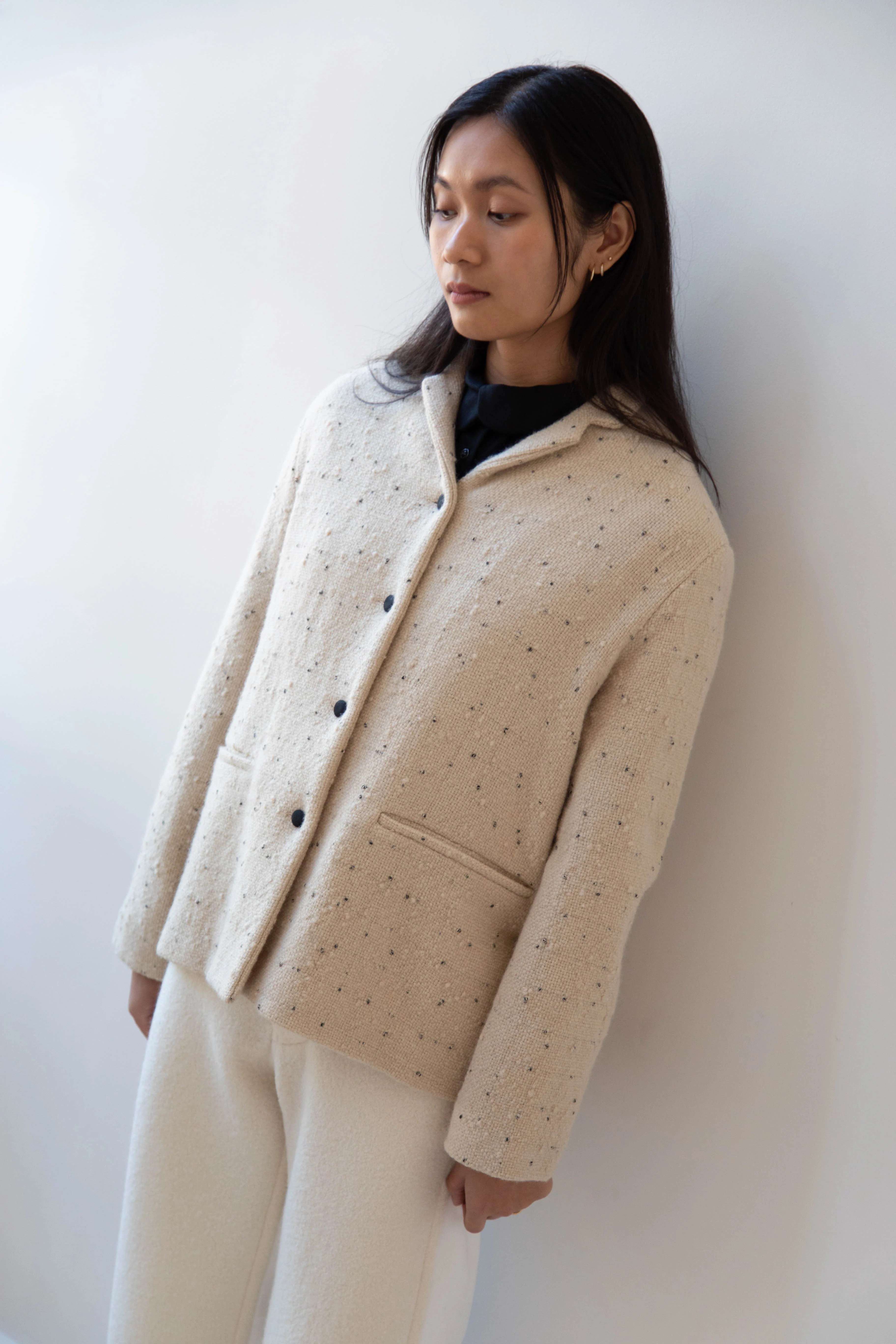 Apuntob | Jacket in Natural with Tweed Dots - Image 27