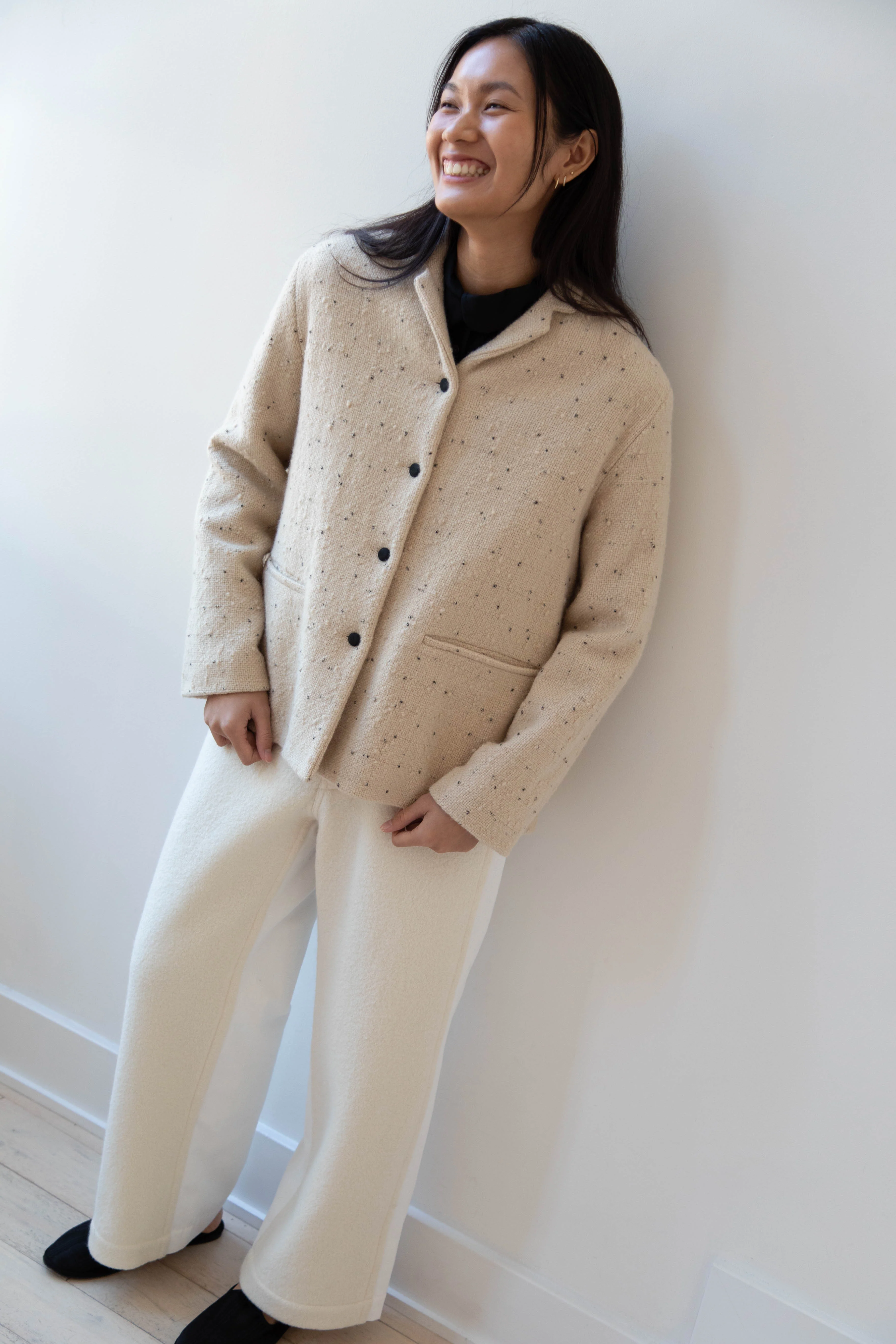 Apuntob | Jacket in Natural with Tweed Dots - Image 28