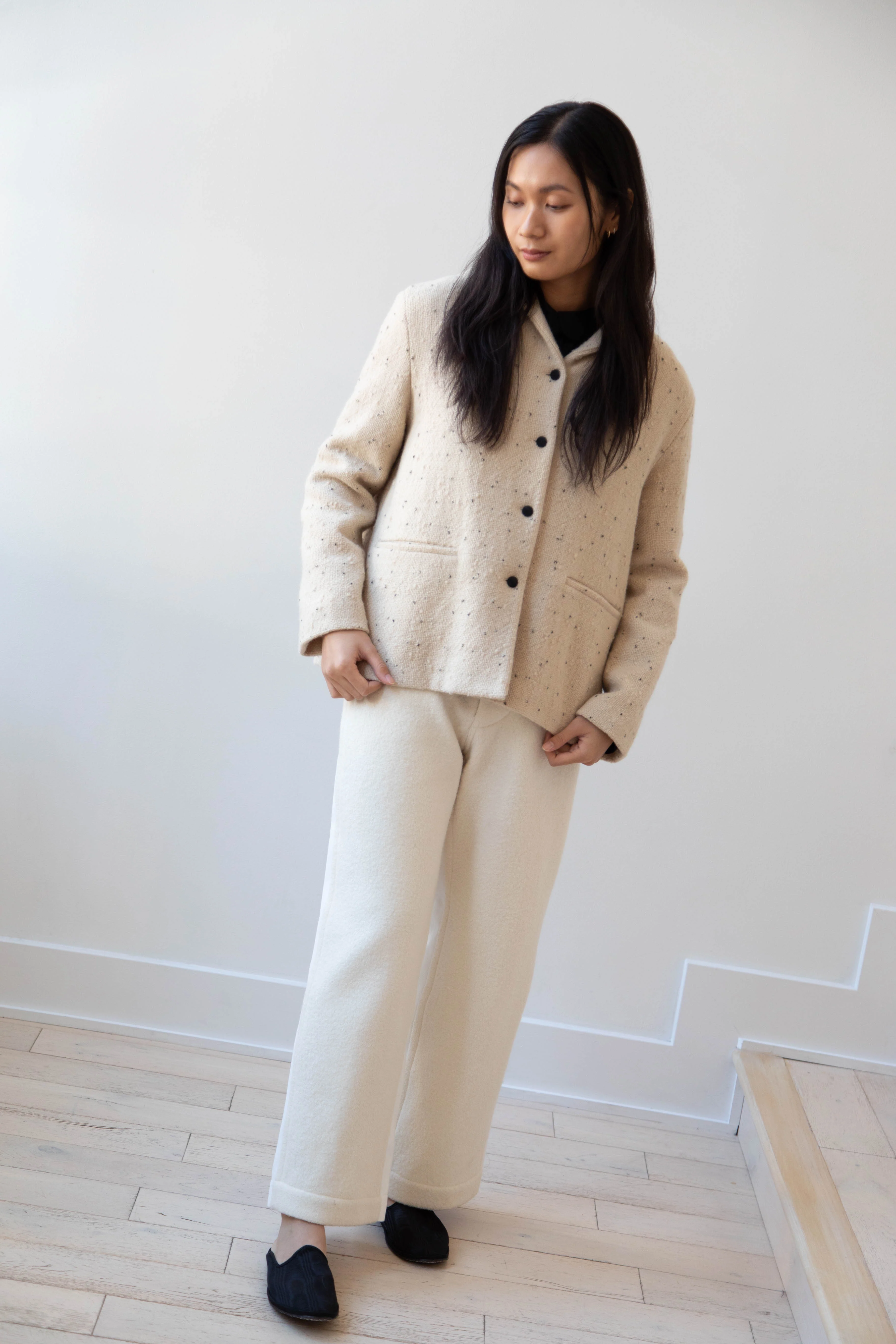 Apuntob | Jacket in Natural with Tweed Dots - Image 35