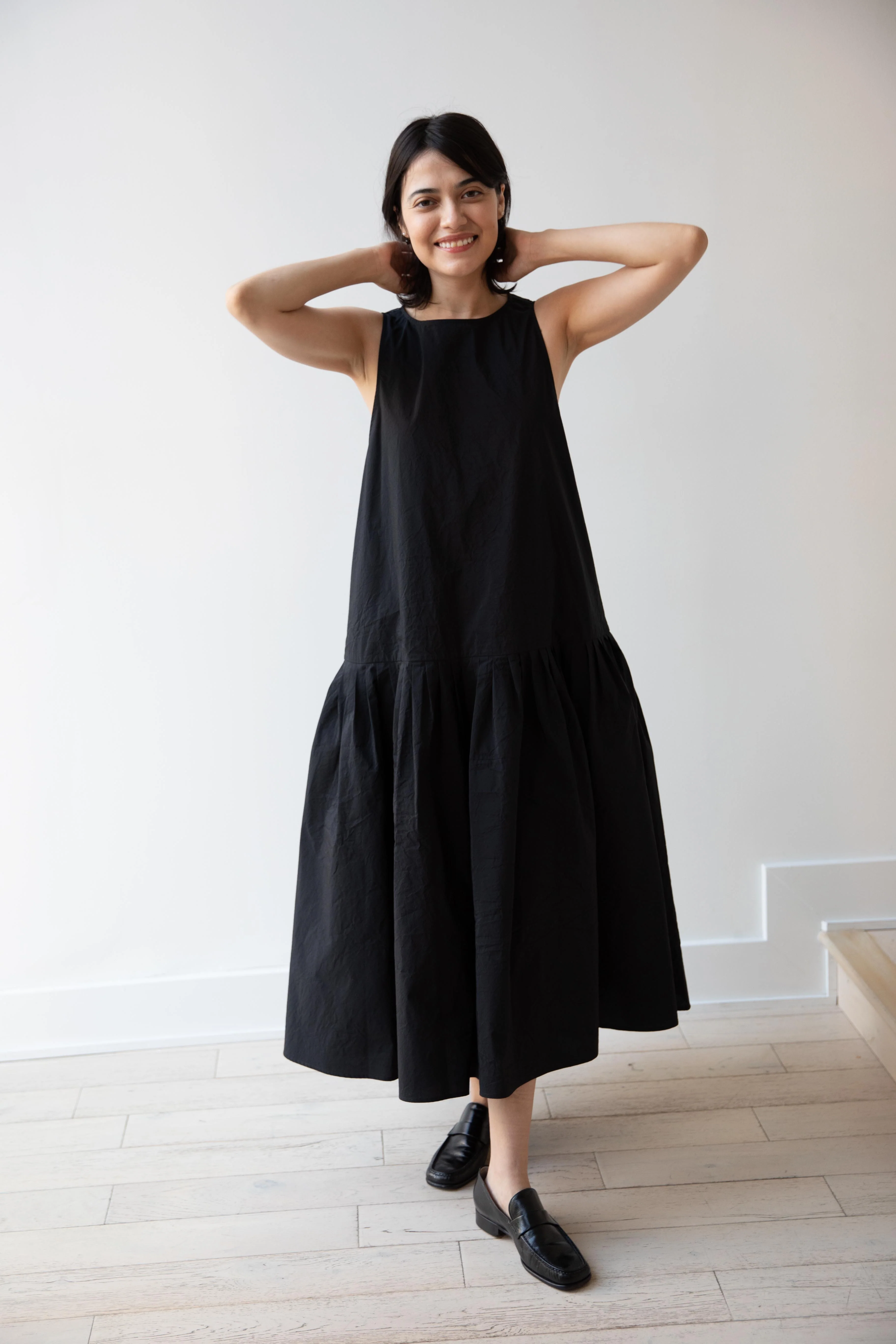 Apuntob | Tech Popline Dress in Black - Image 25