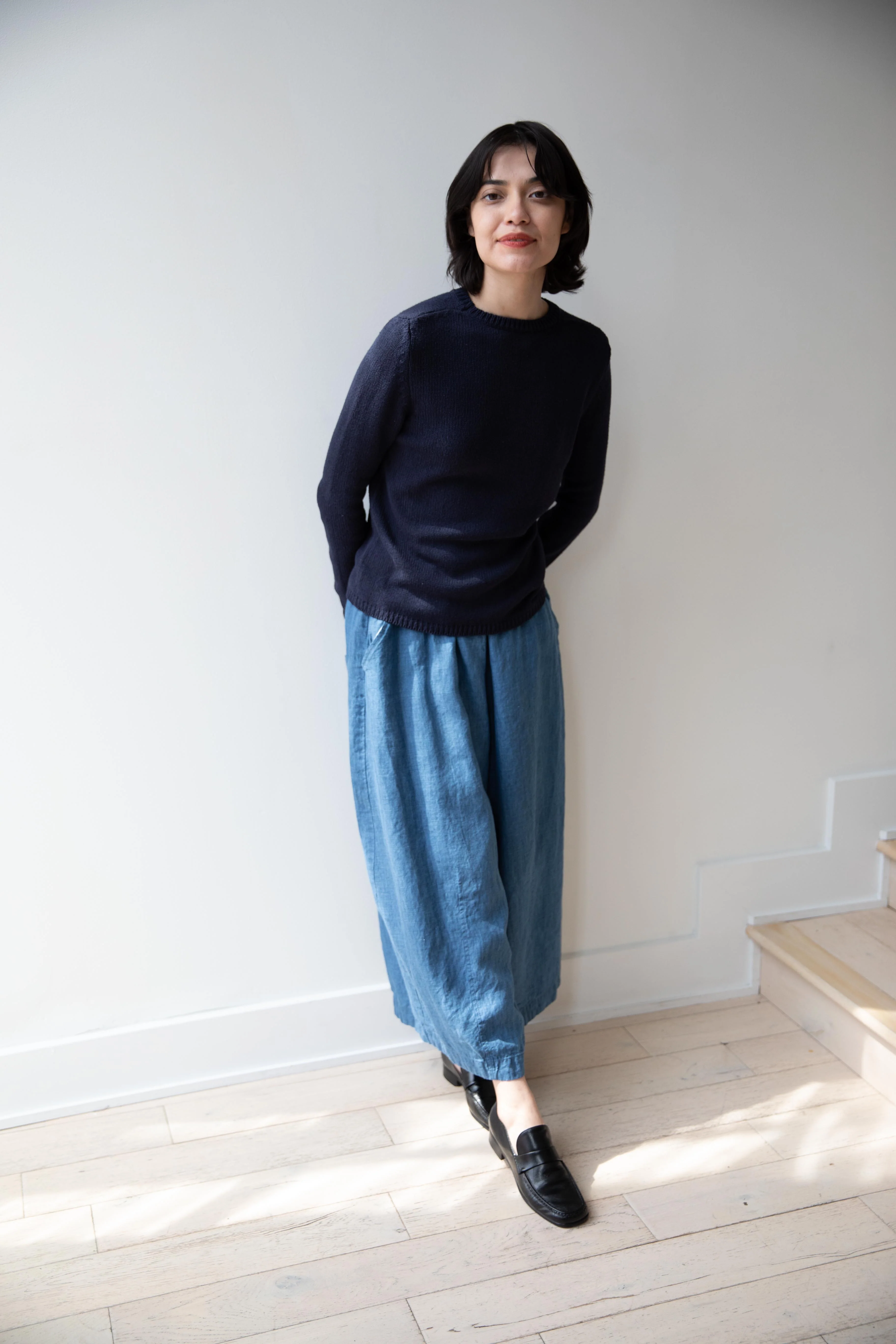 Apuntob | Wild Silk Crewneck Sweater in Abyss - Image 13