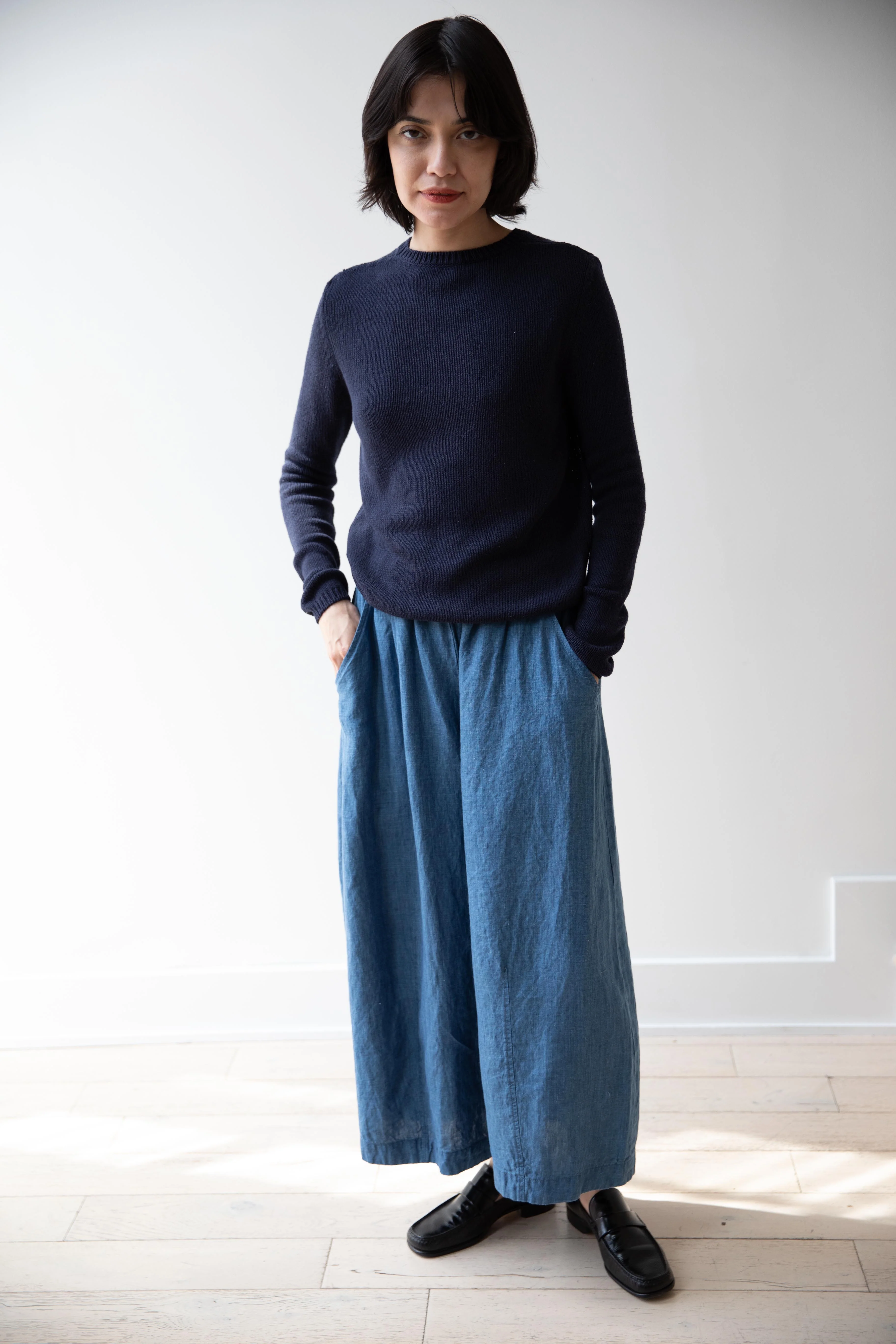 Apuntob | Wild Silk Crewneck Sweater in Abyss - Image 4