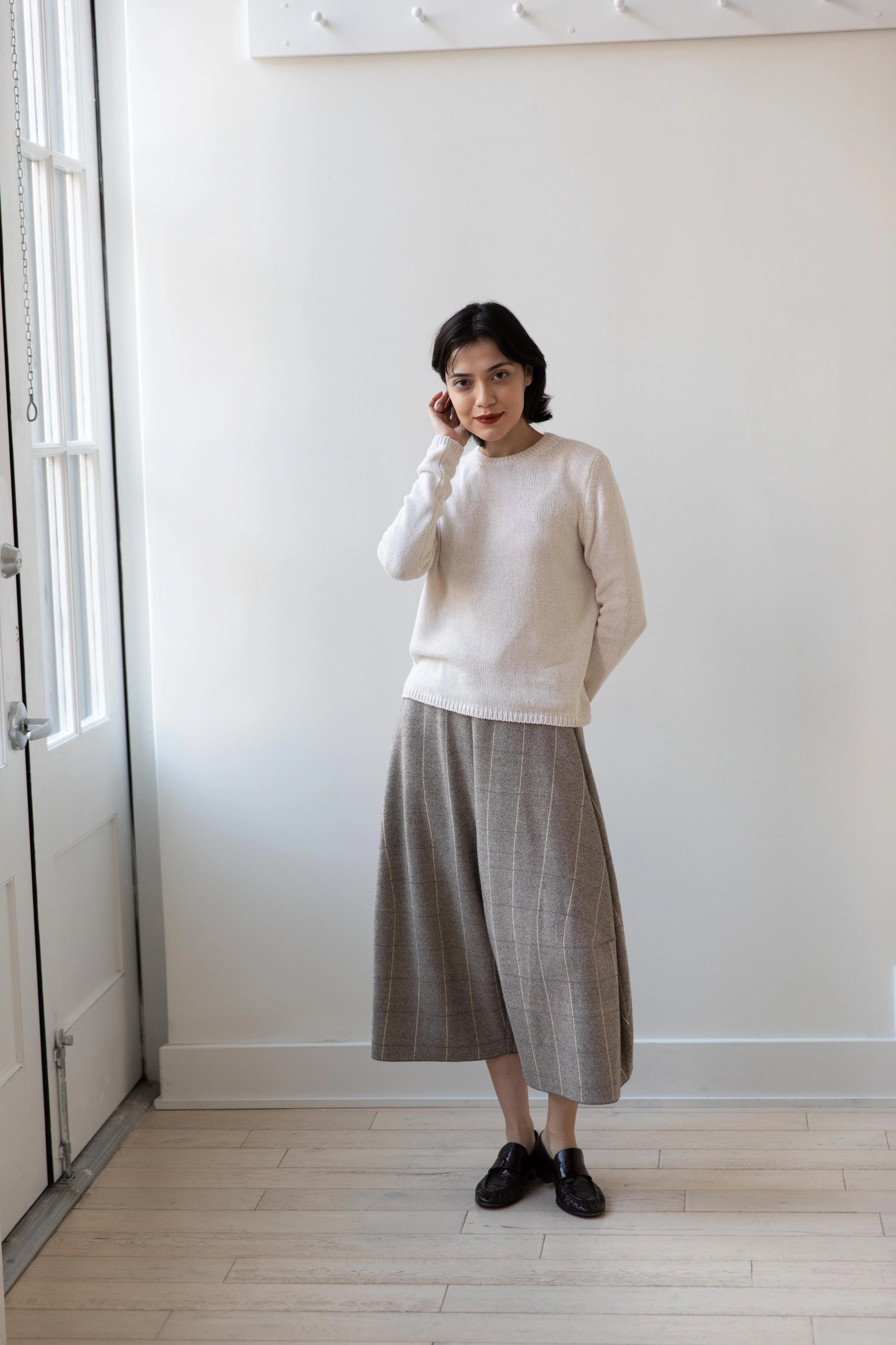 Apuntob | Wild Silk Crewneck Sweater in Meringue - Image 47