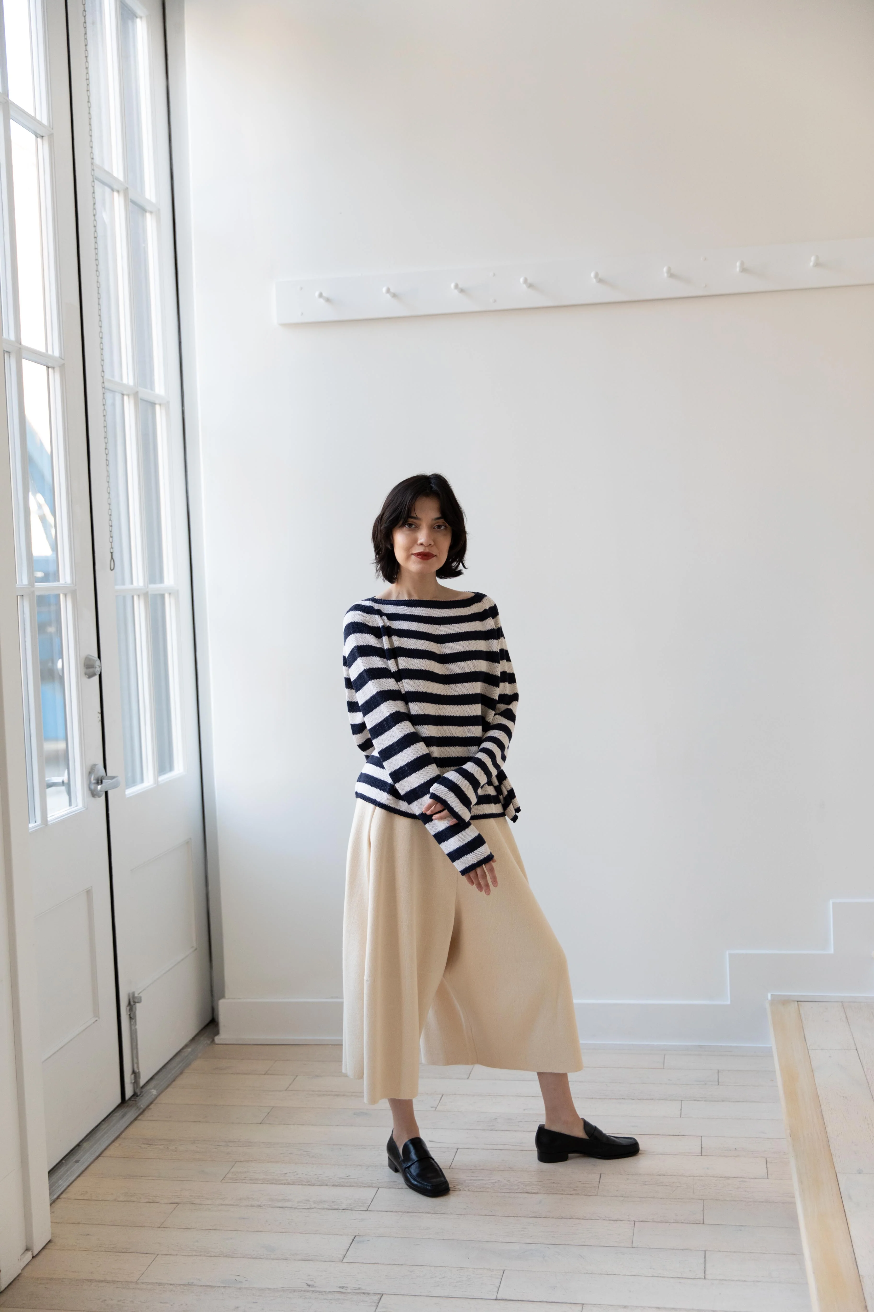 Apuntob | Wild Silk Striped Sweater in Abyss & Meringue - Image 26