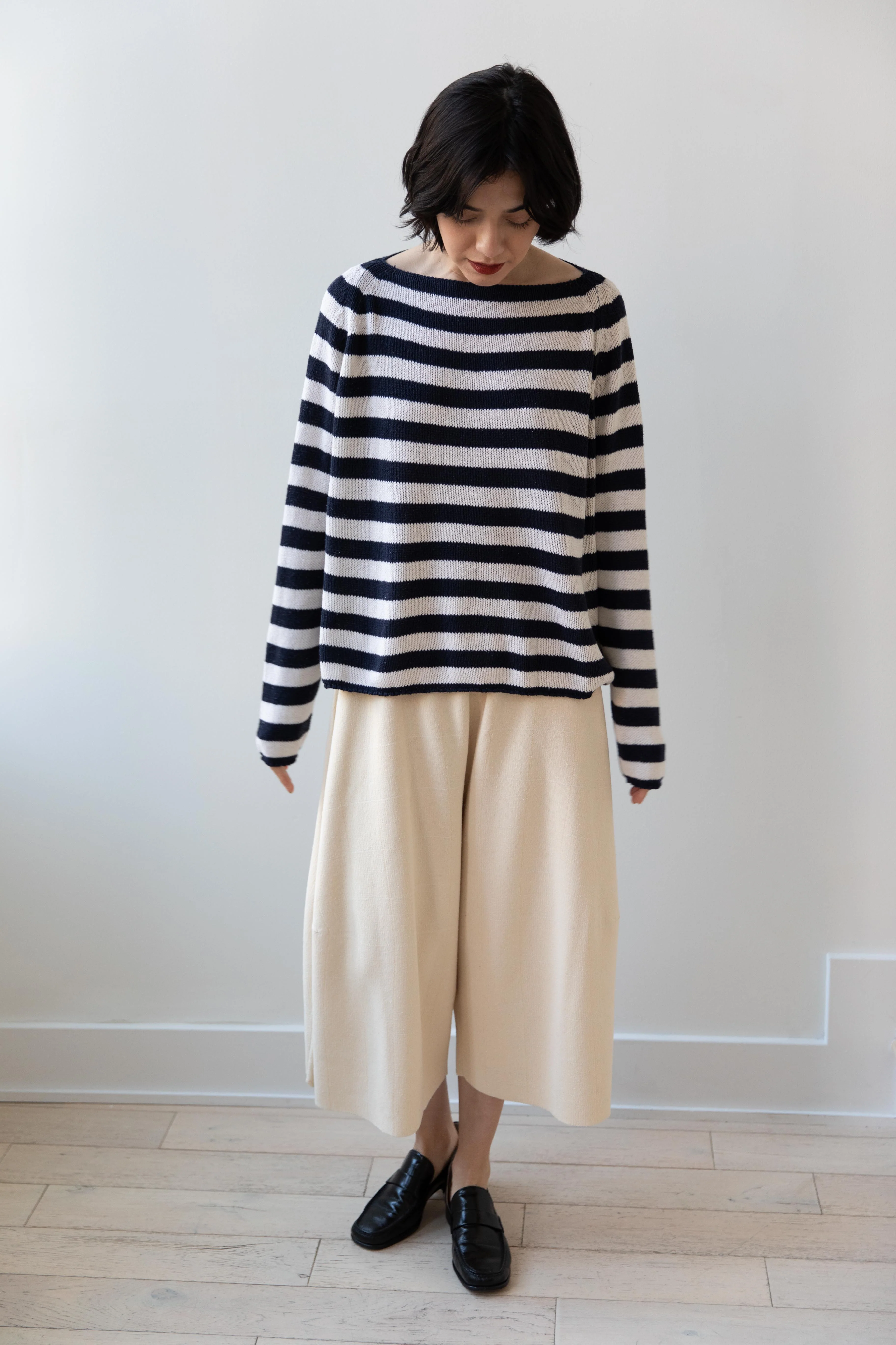 Apuntob | Wild Silk Striped Sweater in Abyss & Meringue - Image 3