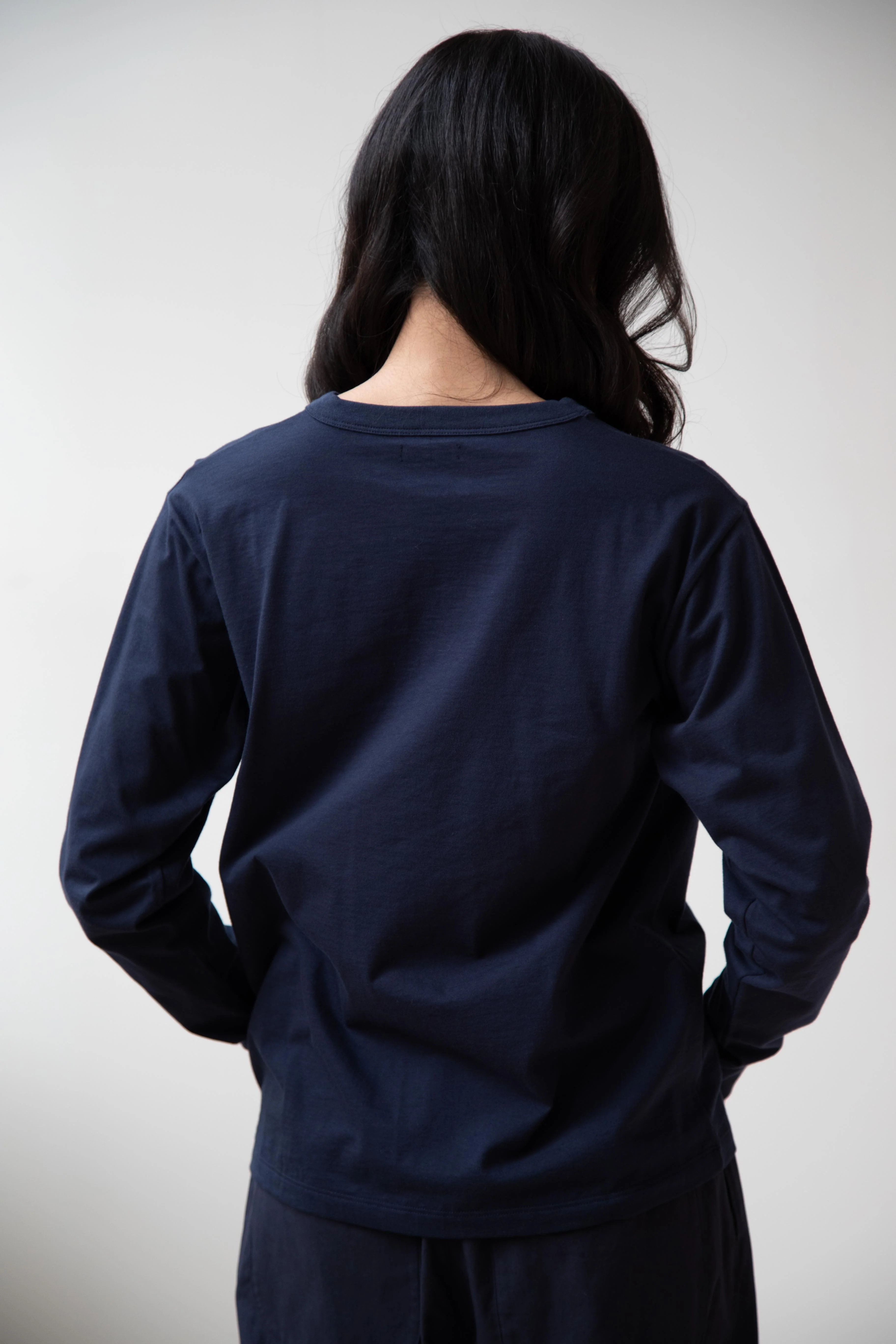 Armen | Cotton Jersey Crew Neck in Navy - Image 6
