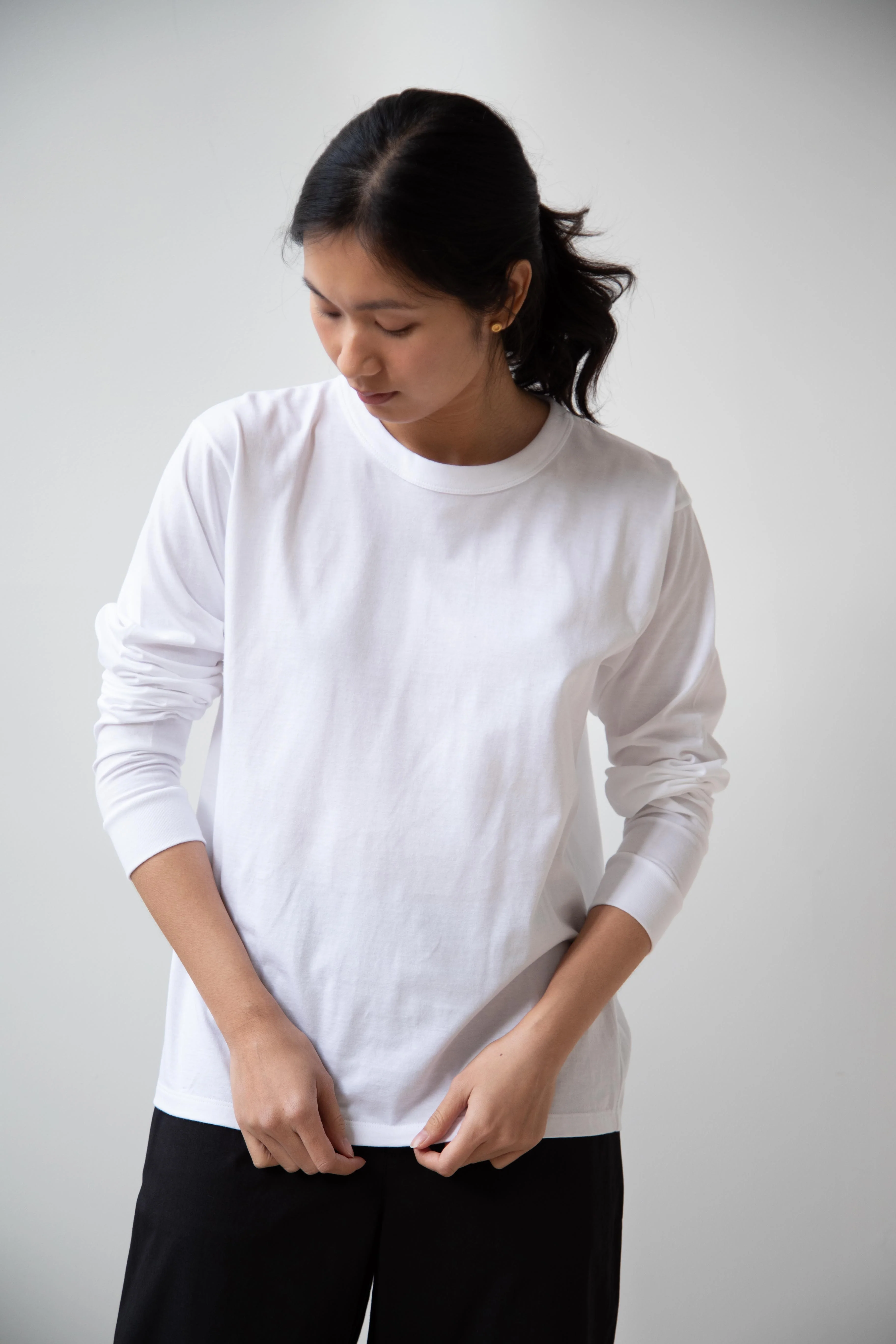 Armen | Cotton Jersey Crew Neck in White - Image 10