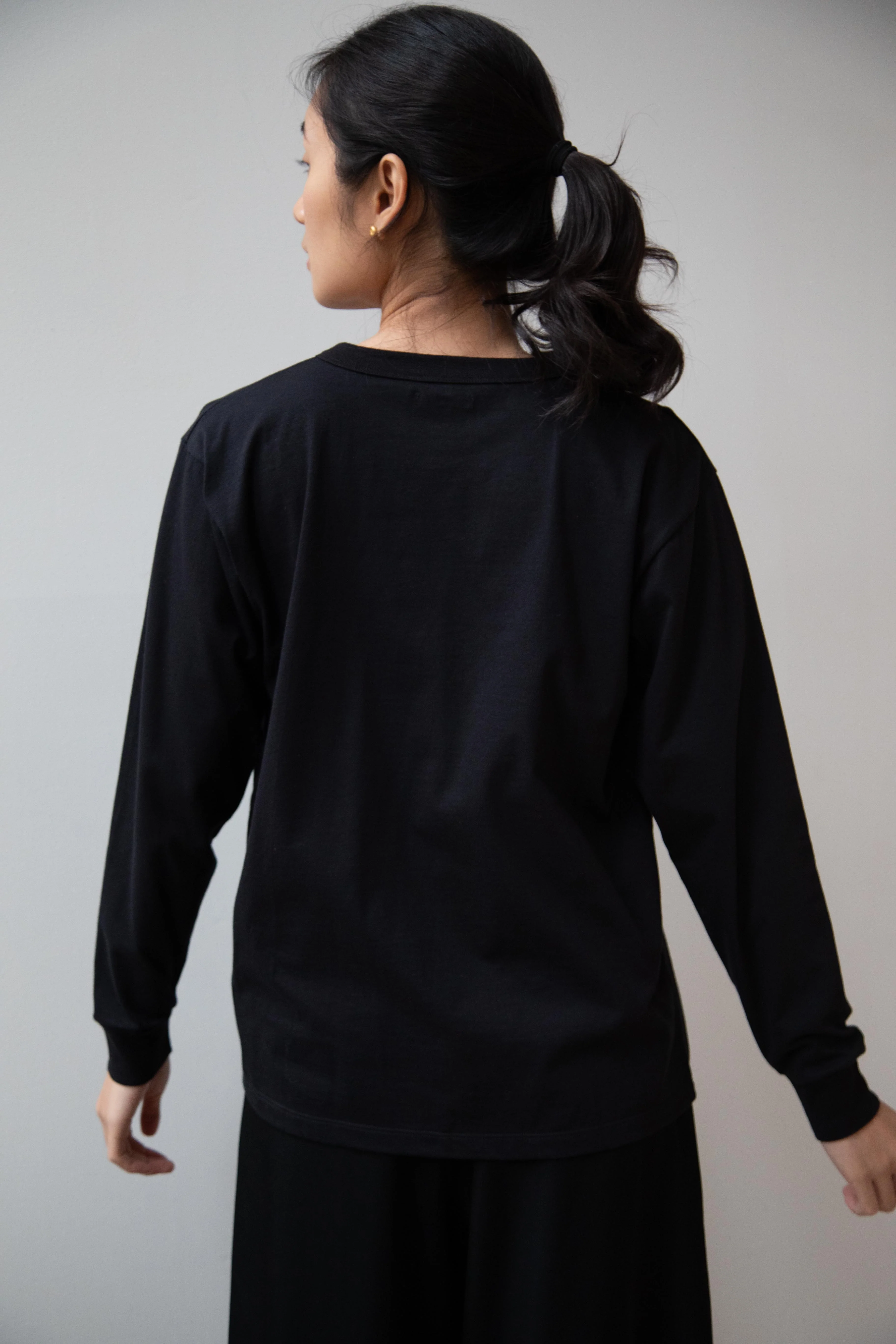 Armen | Cotton Jersey Crew Neck in Black - Image 5
