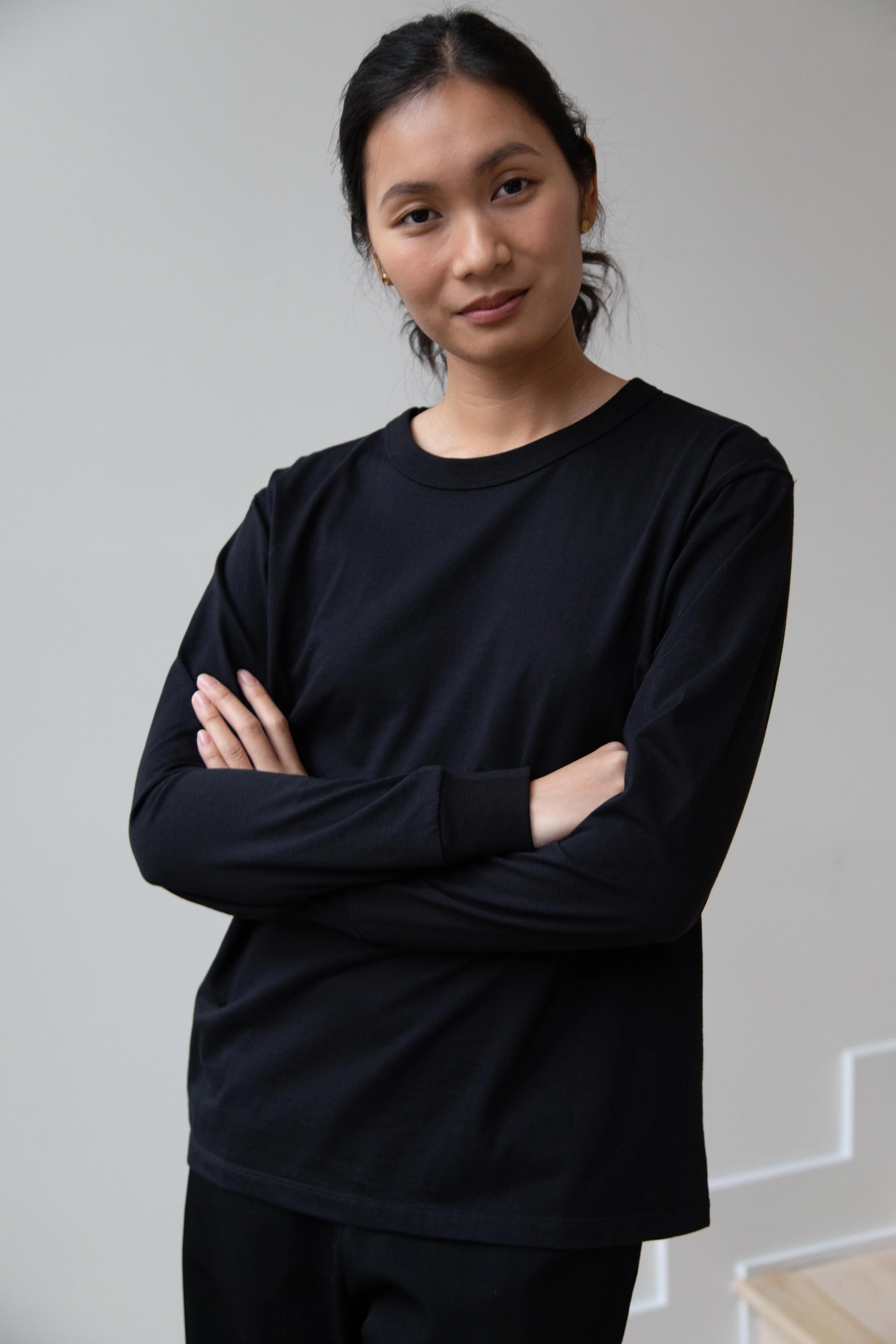 Armen | Cotton Jersey Crew Neck in Black - Image 6