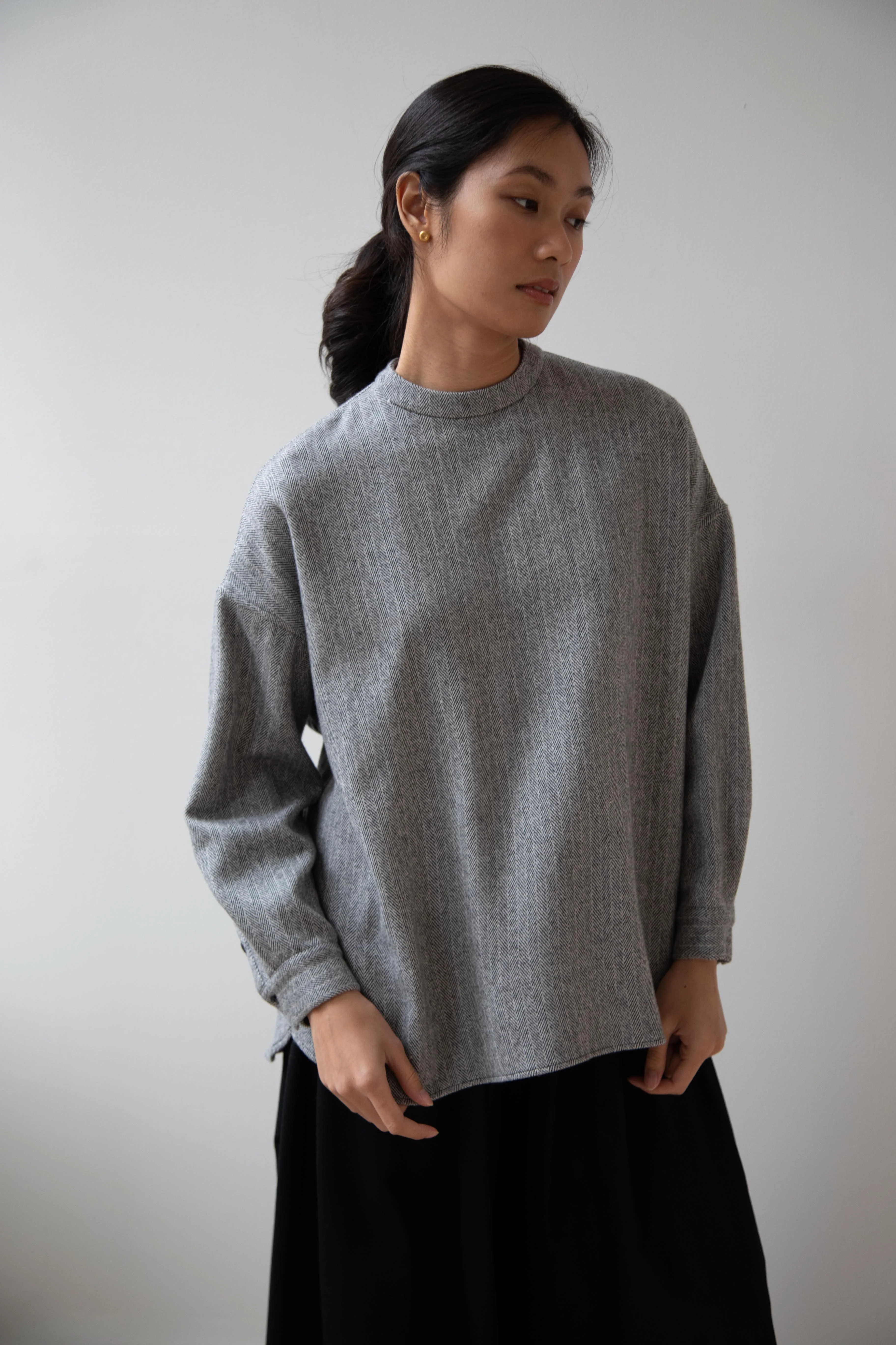 Arts & Science | Herringbone Shirt in Grey - Image 41