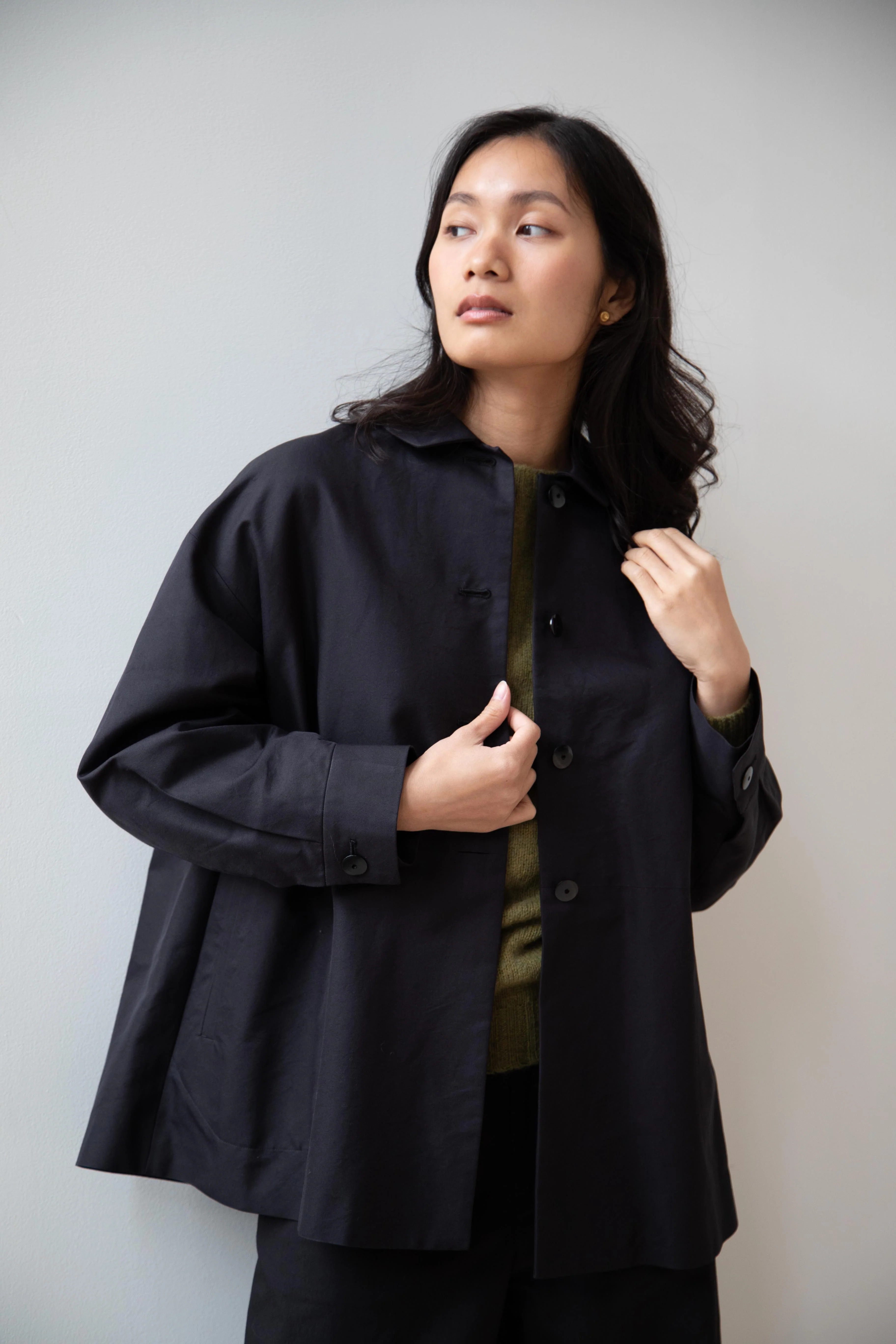 Arts & Science | Back Gather Shirt Jacket in Espresso - Image 14