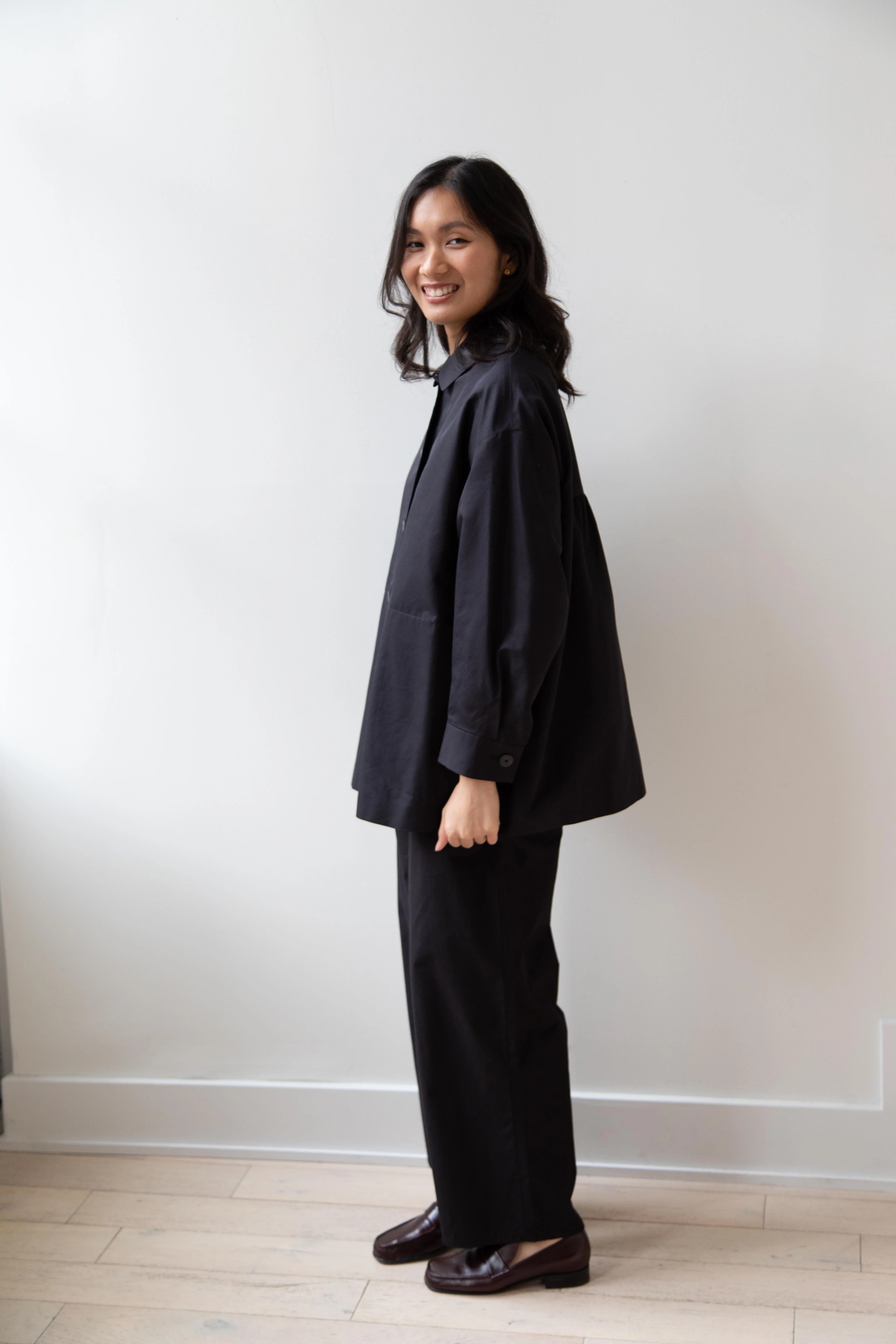 Arts & Science | Back Gather Shirt Jacket in Espresso - Image 19