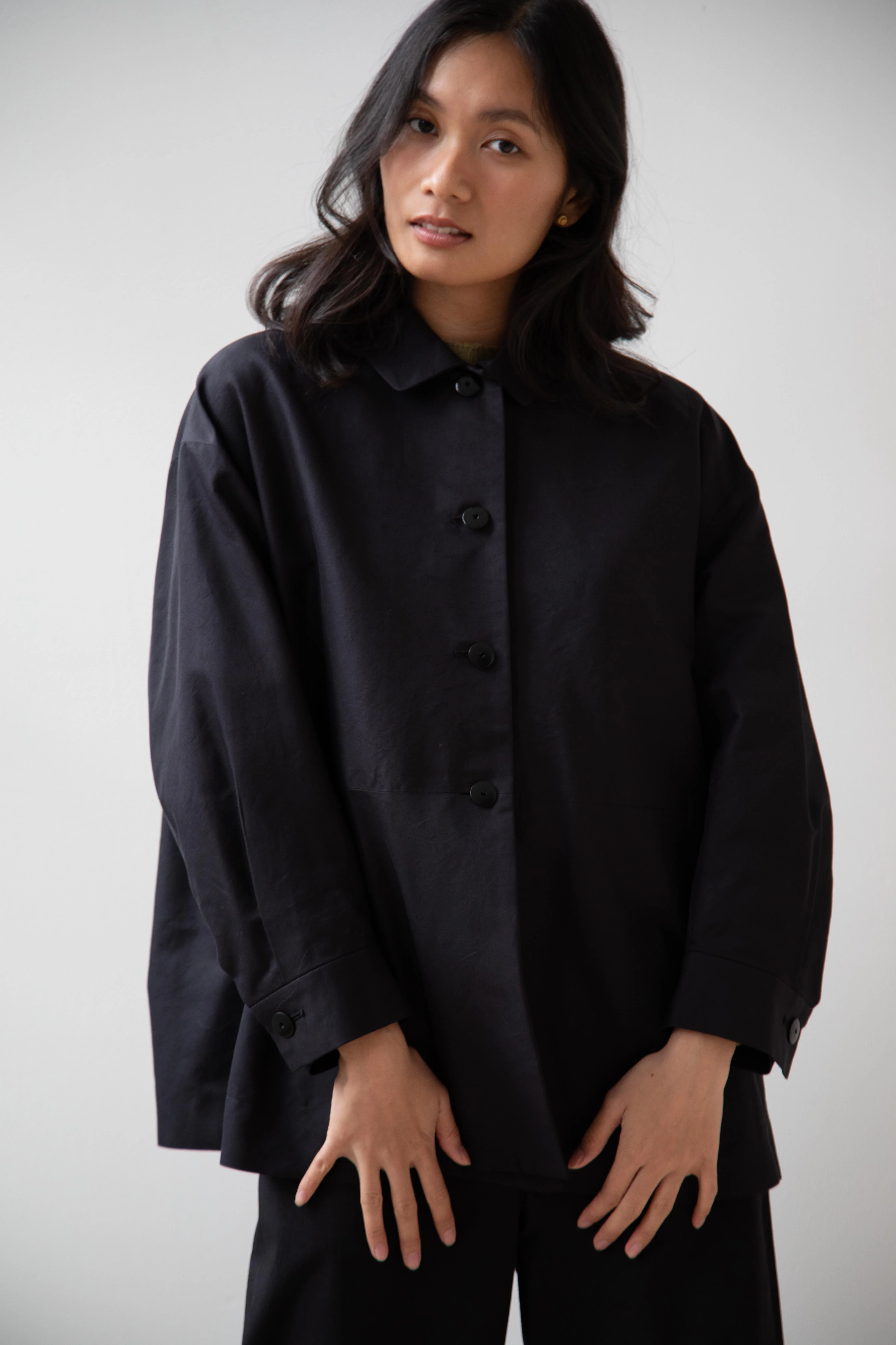 Arts & Science | Back Gather Shirt Jacket in Espresso - Image 21