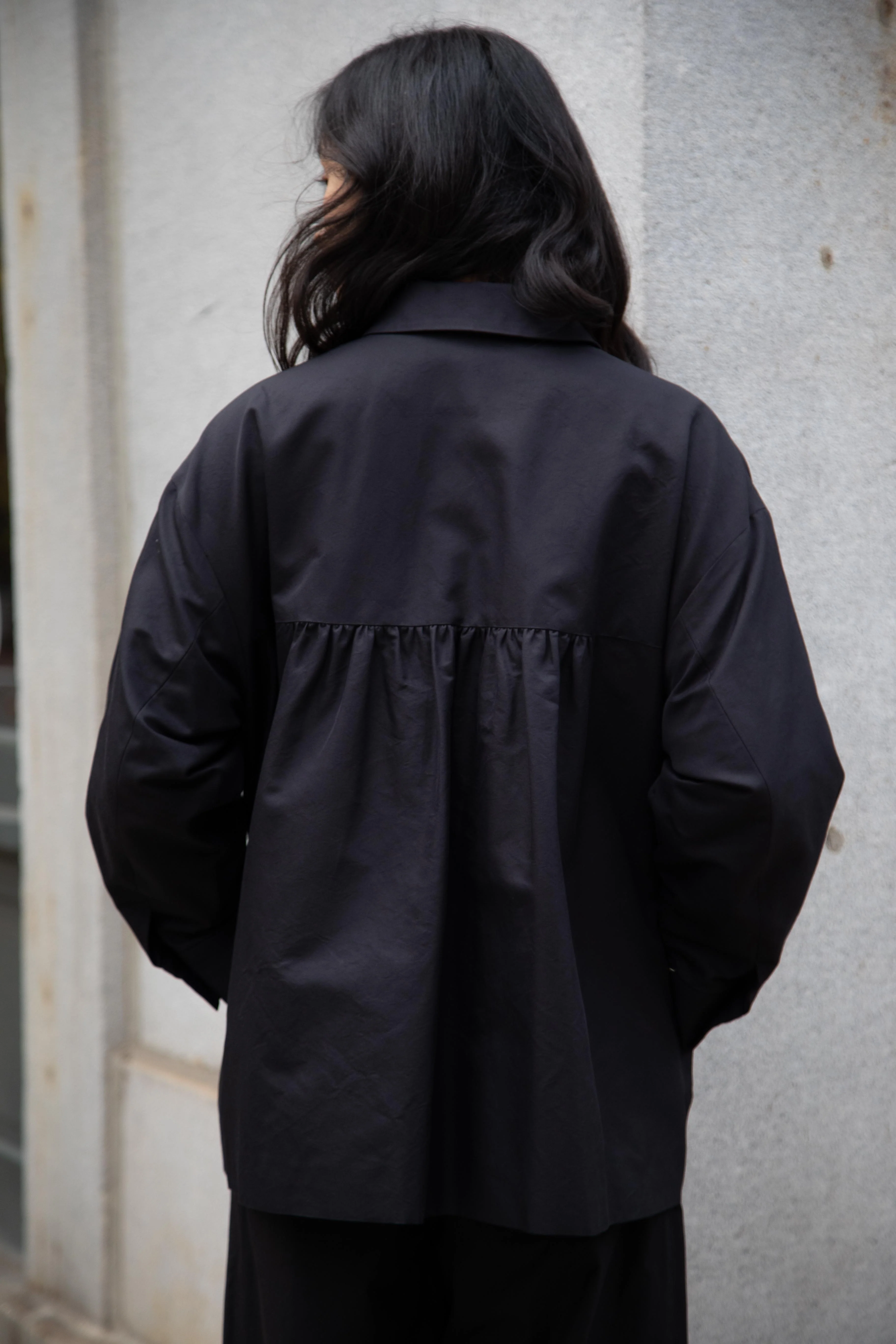 Arts & Science | Back Gather Shirt Jacket in Espresso - Image 35