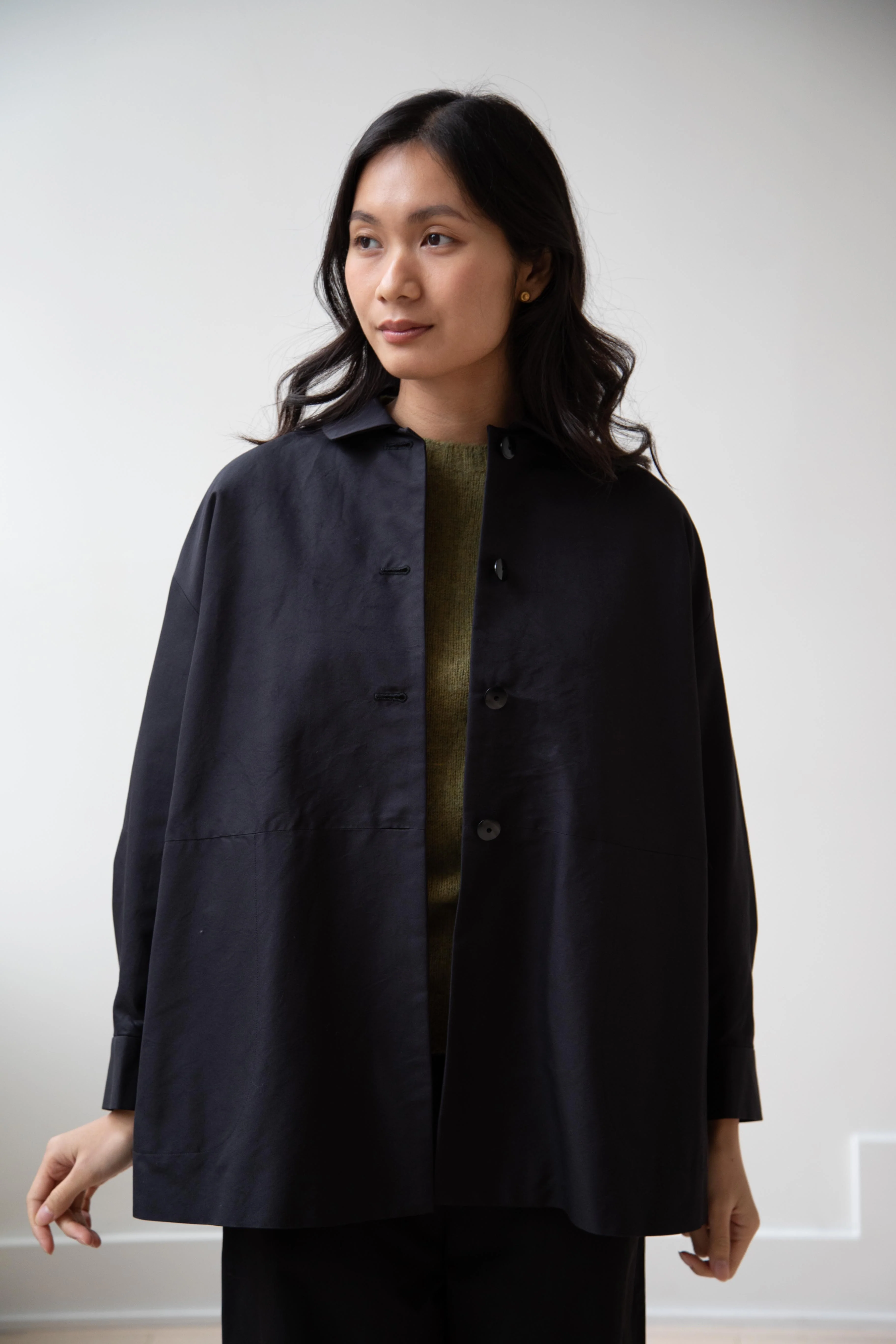Arts & Science | Back Gather Shirt Jacket in Espresso - Image 4