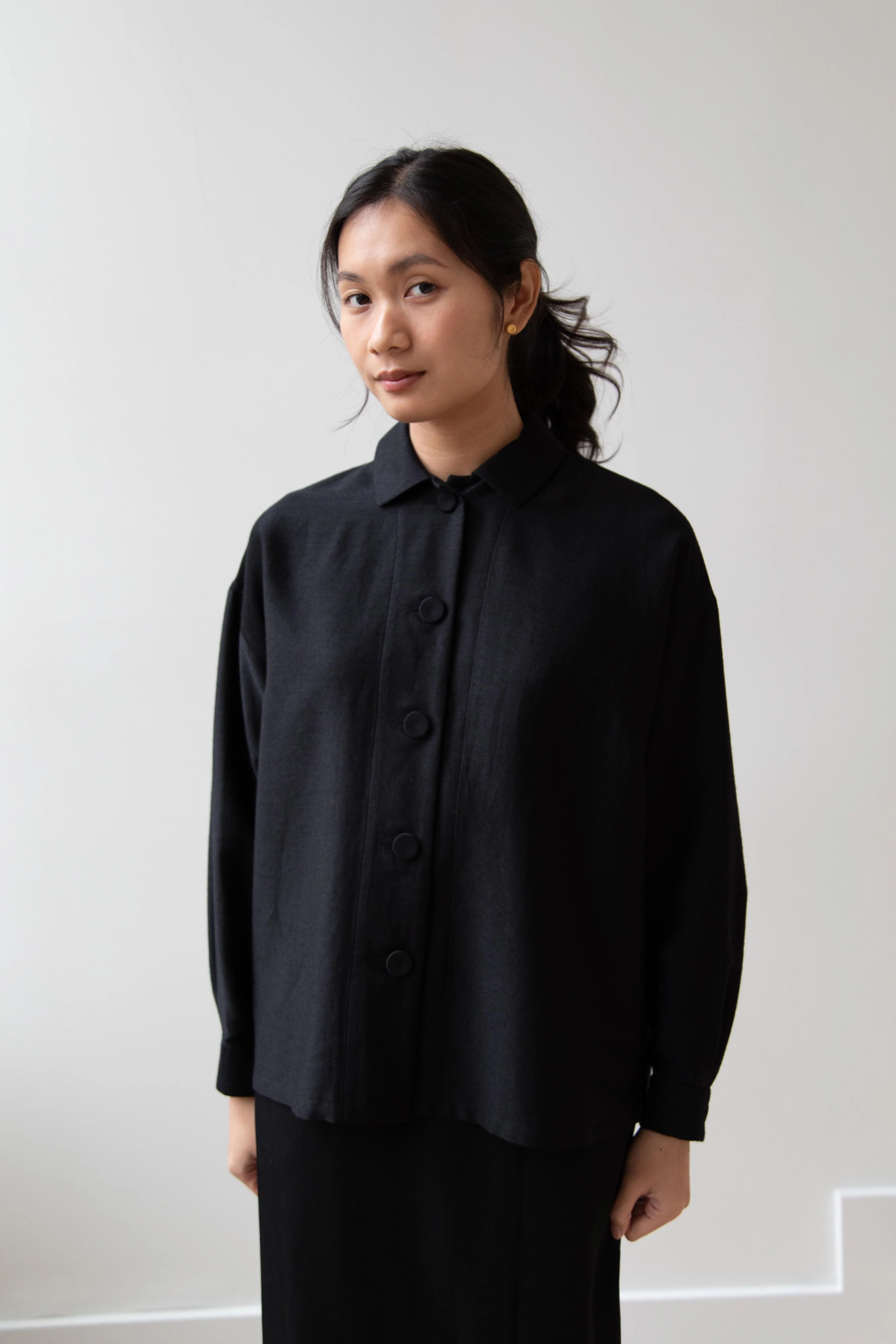 Arts & Science | Big Button Shirt in Espresso - Image 2