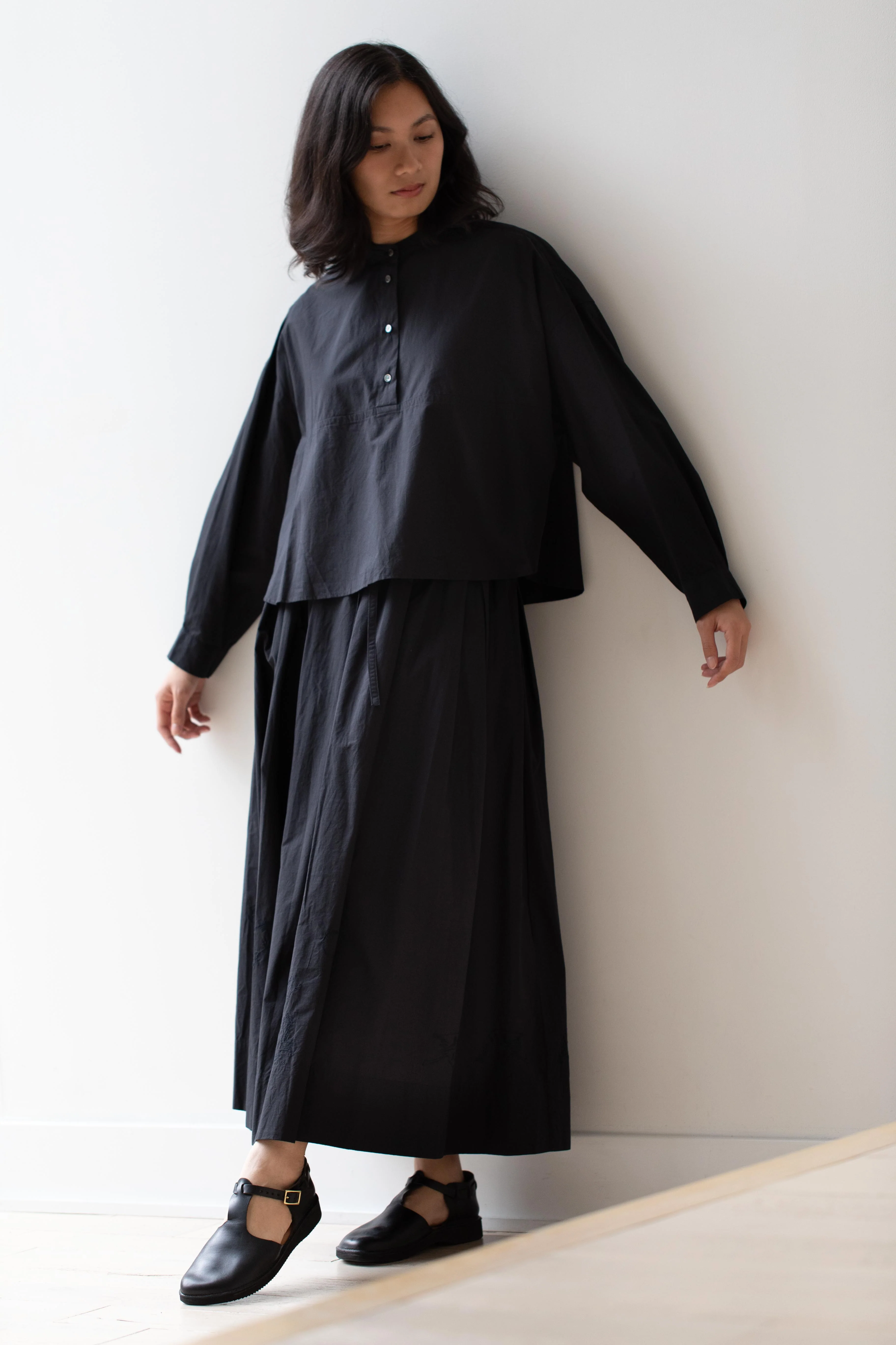 Arts & Science | Big Yoke Cotton Shirt in Black - Image 10