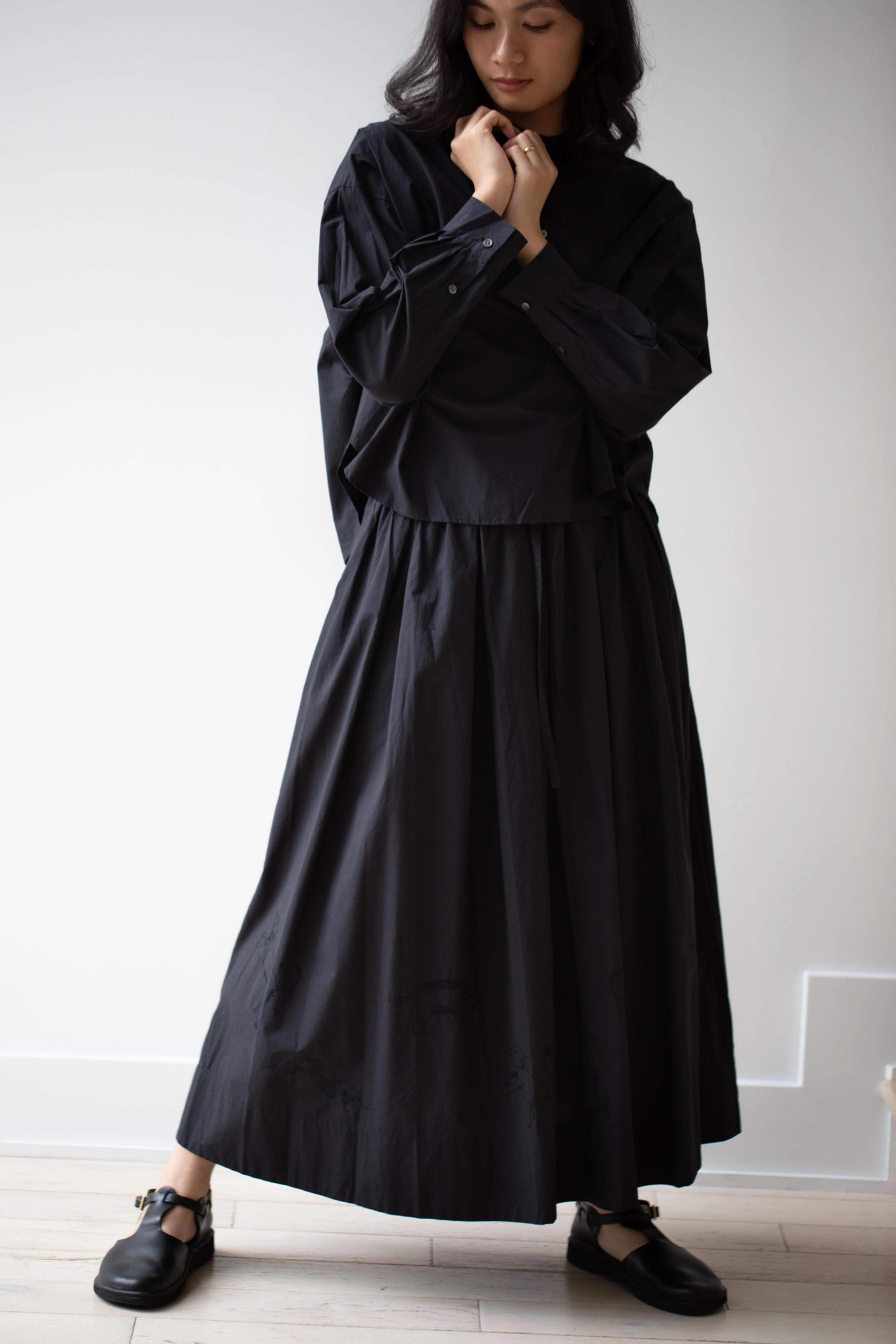Arts & Science | Big Yoke Cotton Shirt in Black - Image 16