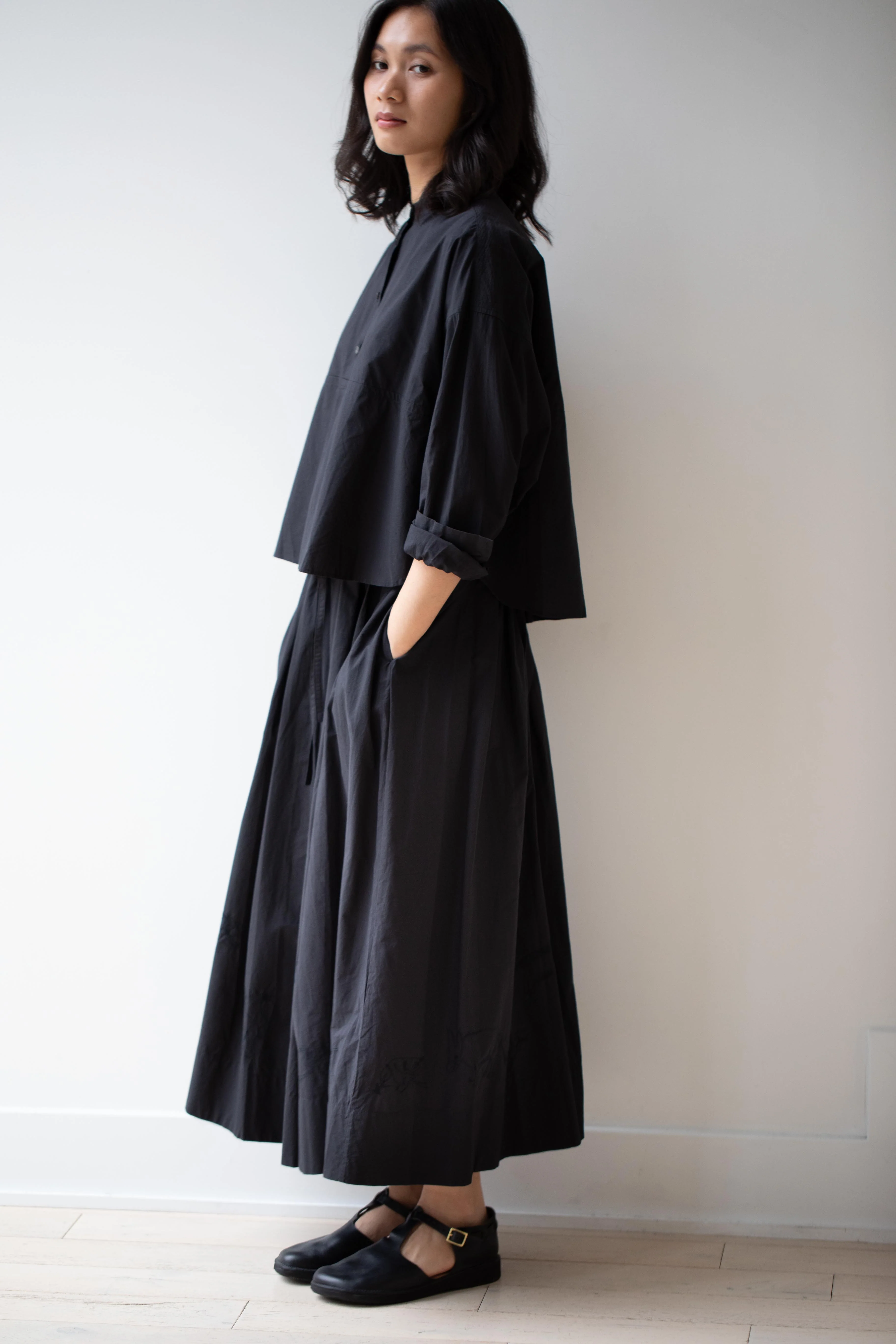 Arts & Science | Big Yoke Cotton Shirt in Black - Image 21