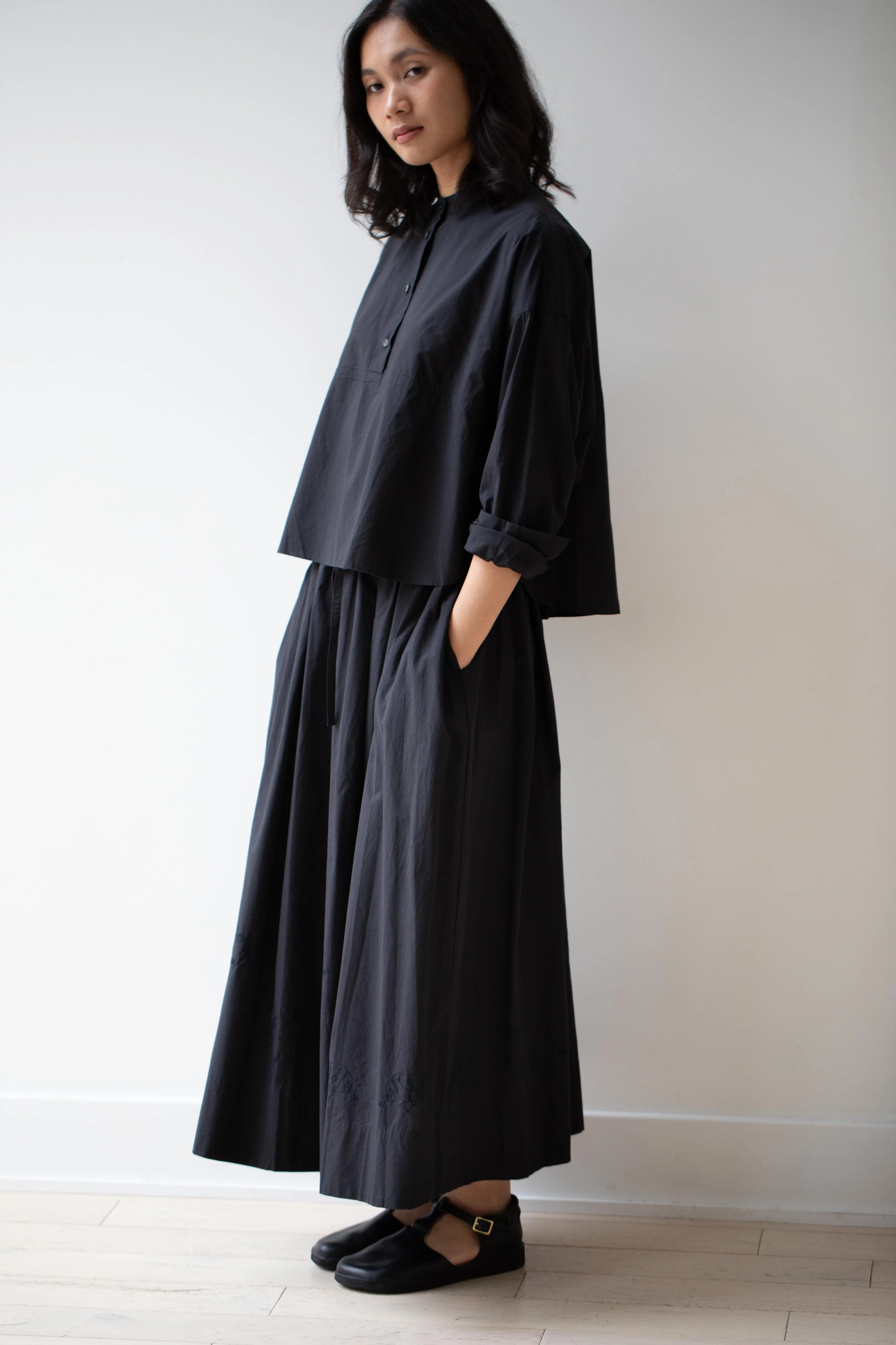 Arts & Science | Big Yoke Cotton Shirt in Black - Image 22