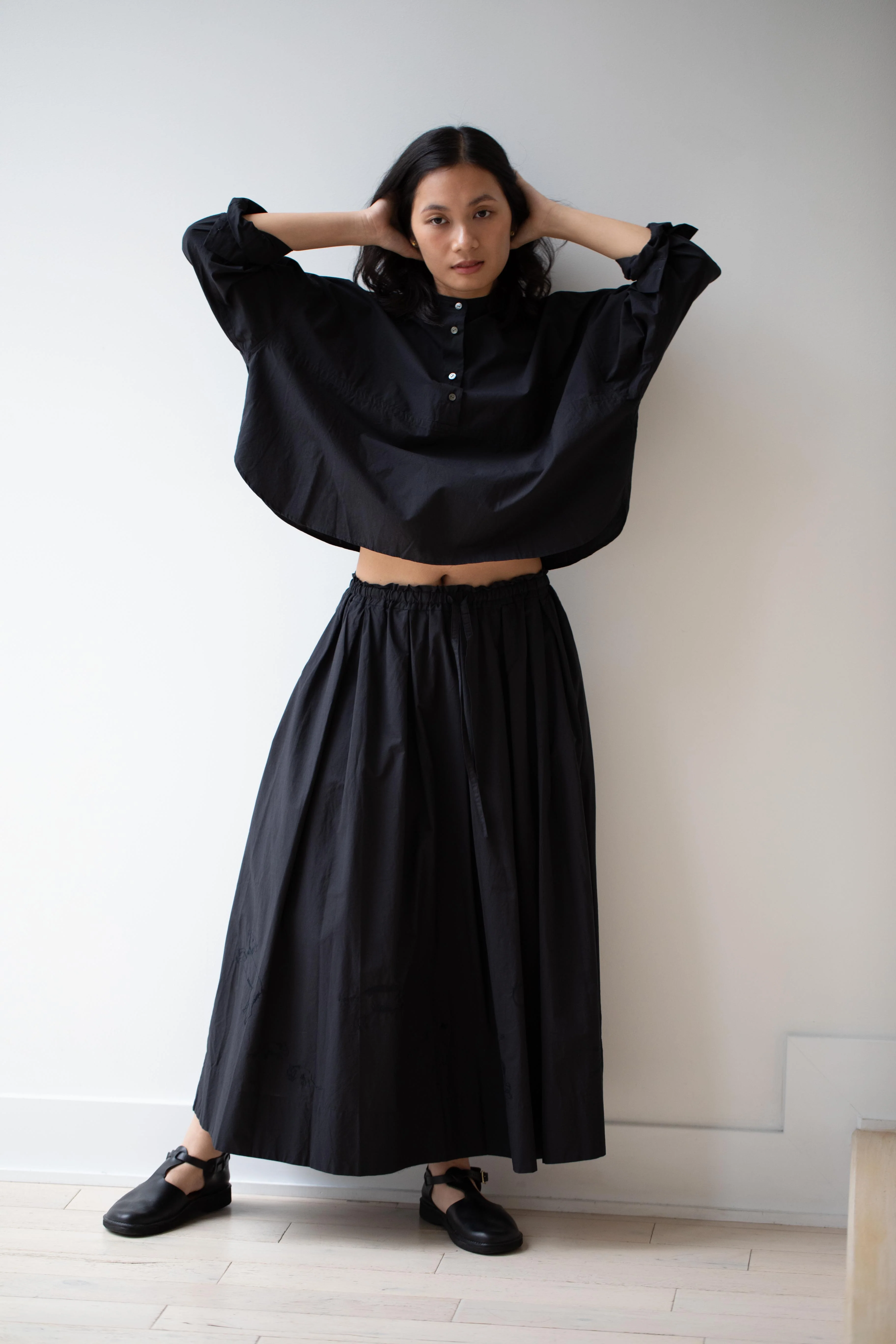 Arts & Science | Big Yoke Cotton Shirt in Black - Image 25