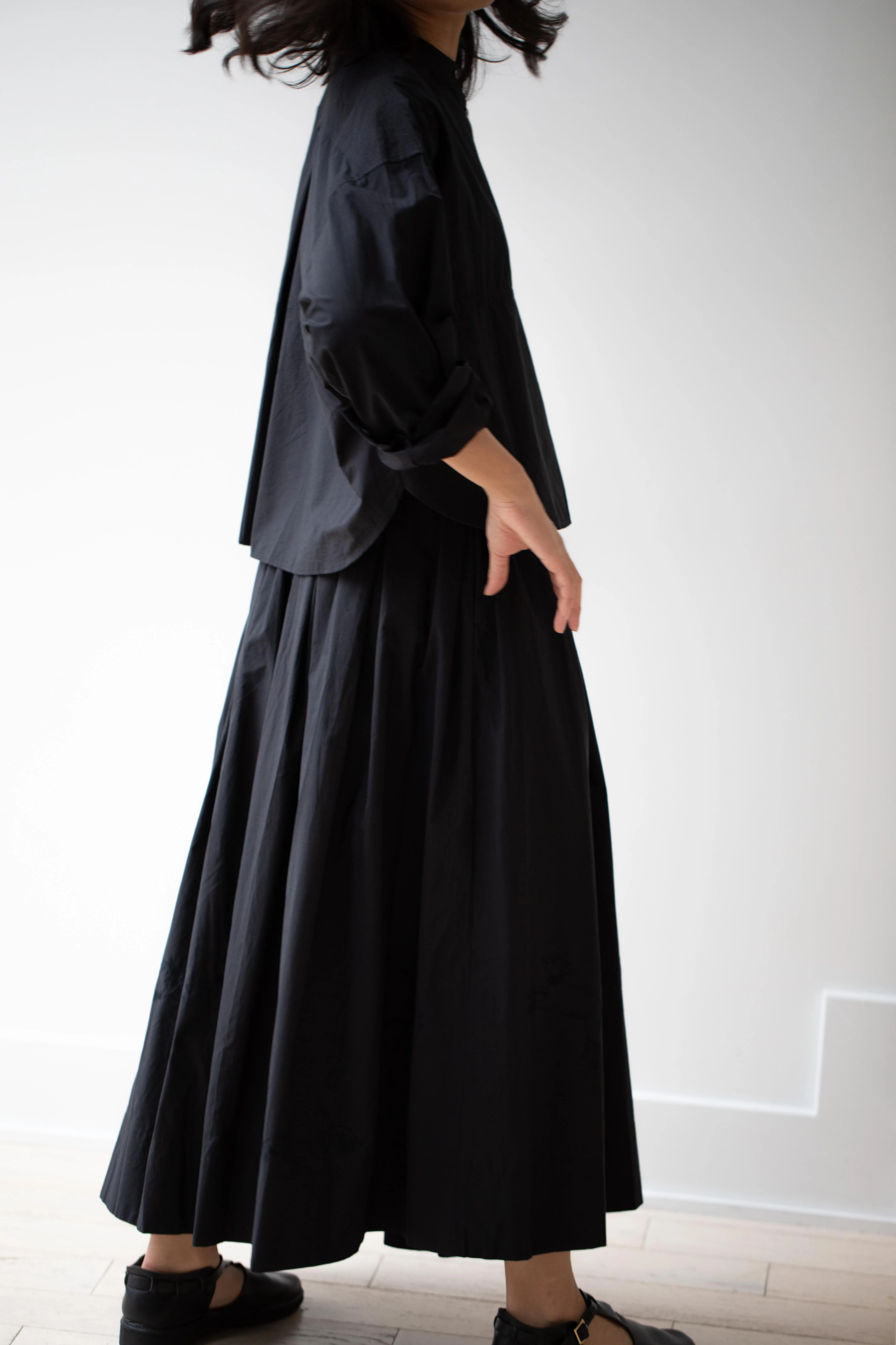 Arts & Science | Big Yoke Cotton Shirt in Black - Image 29