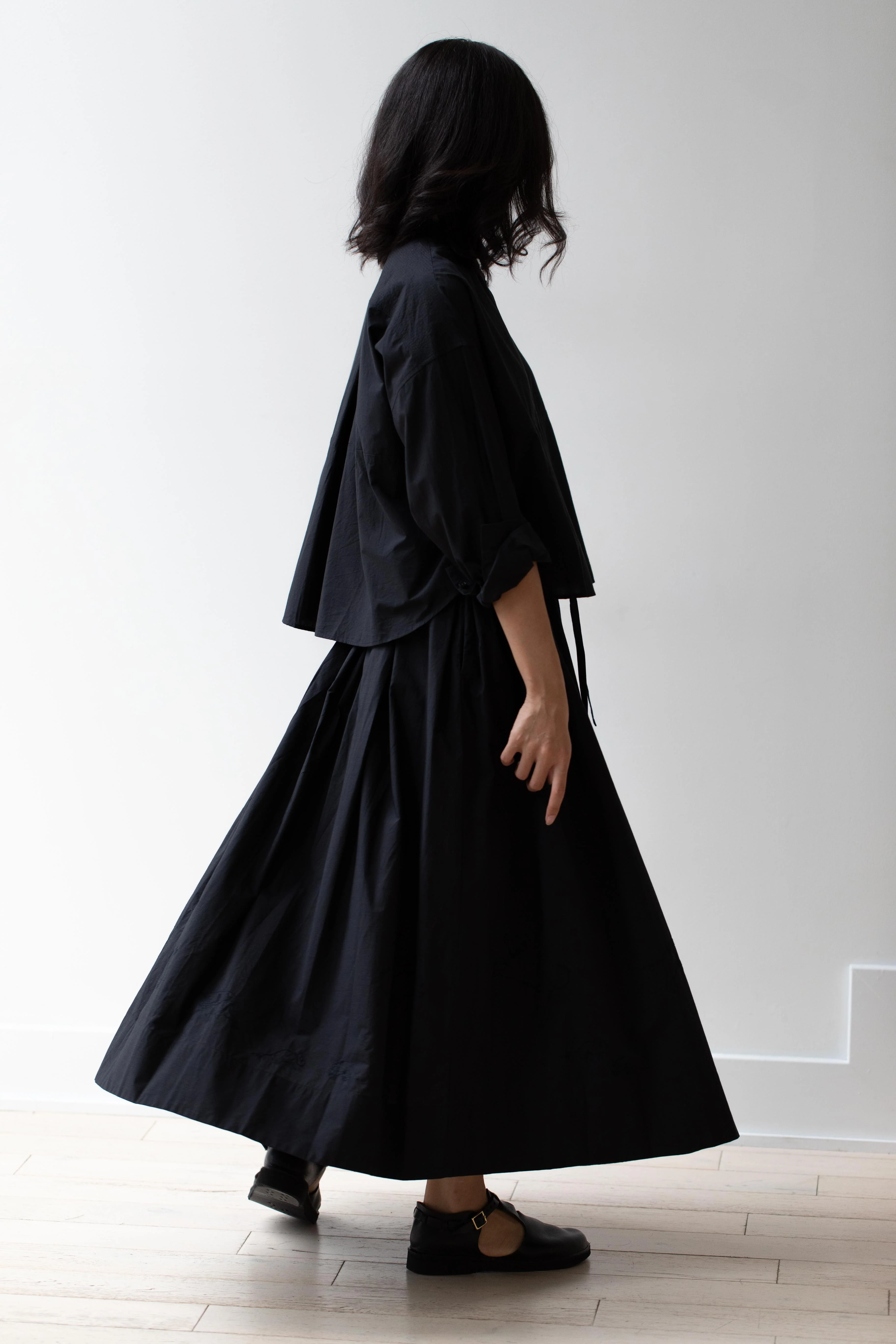 Arts & Science | Big Yoke Cotton Shirt in Black - Image 31