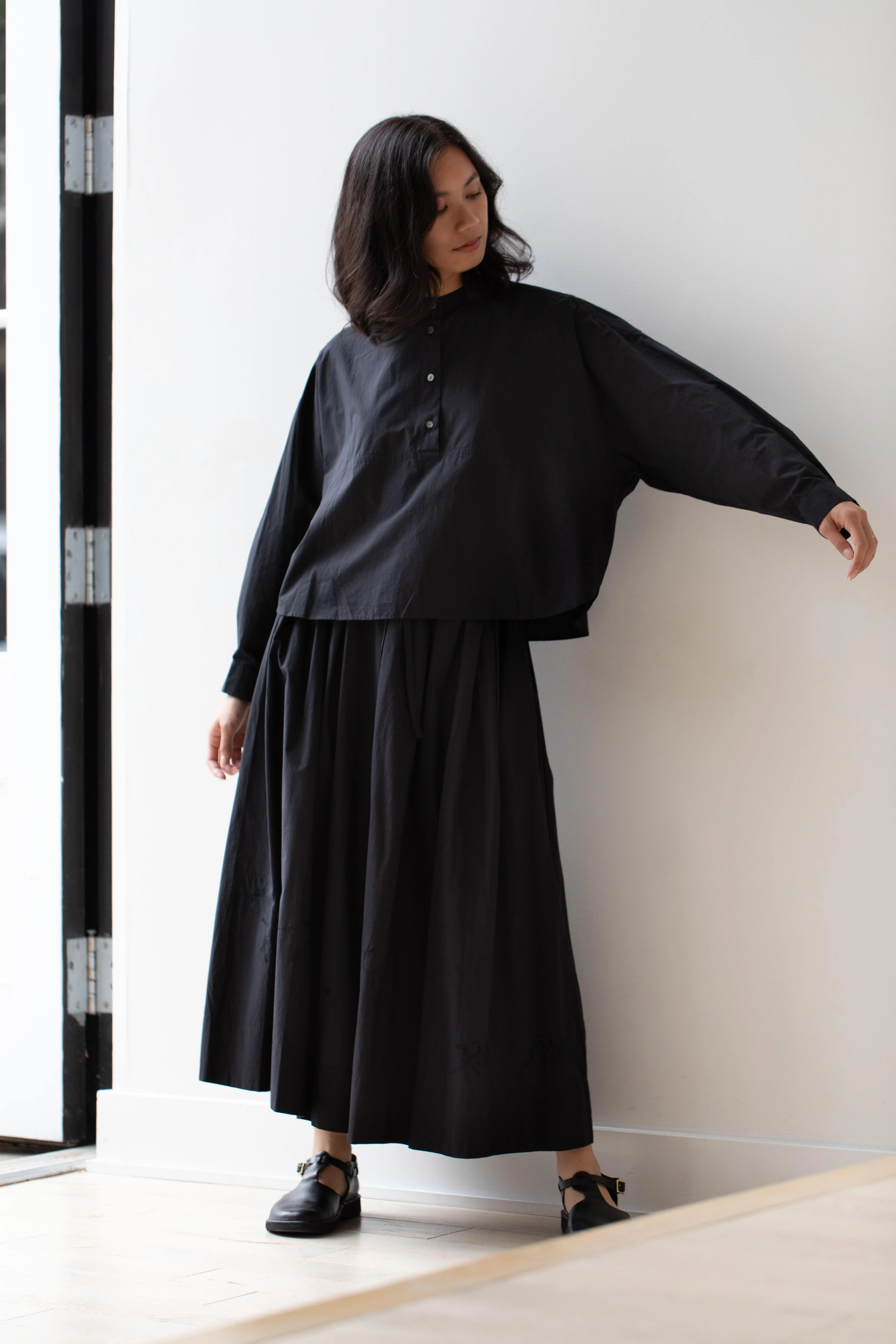 Arts & Science | Big Yoke Cotton Shirt in Black - Image 9
