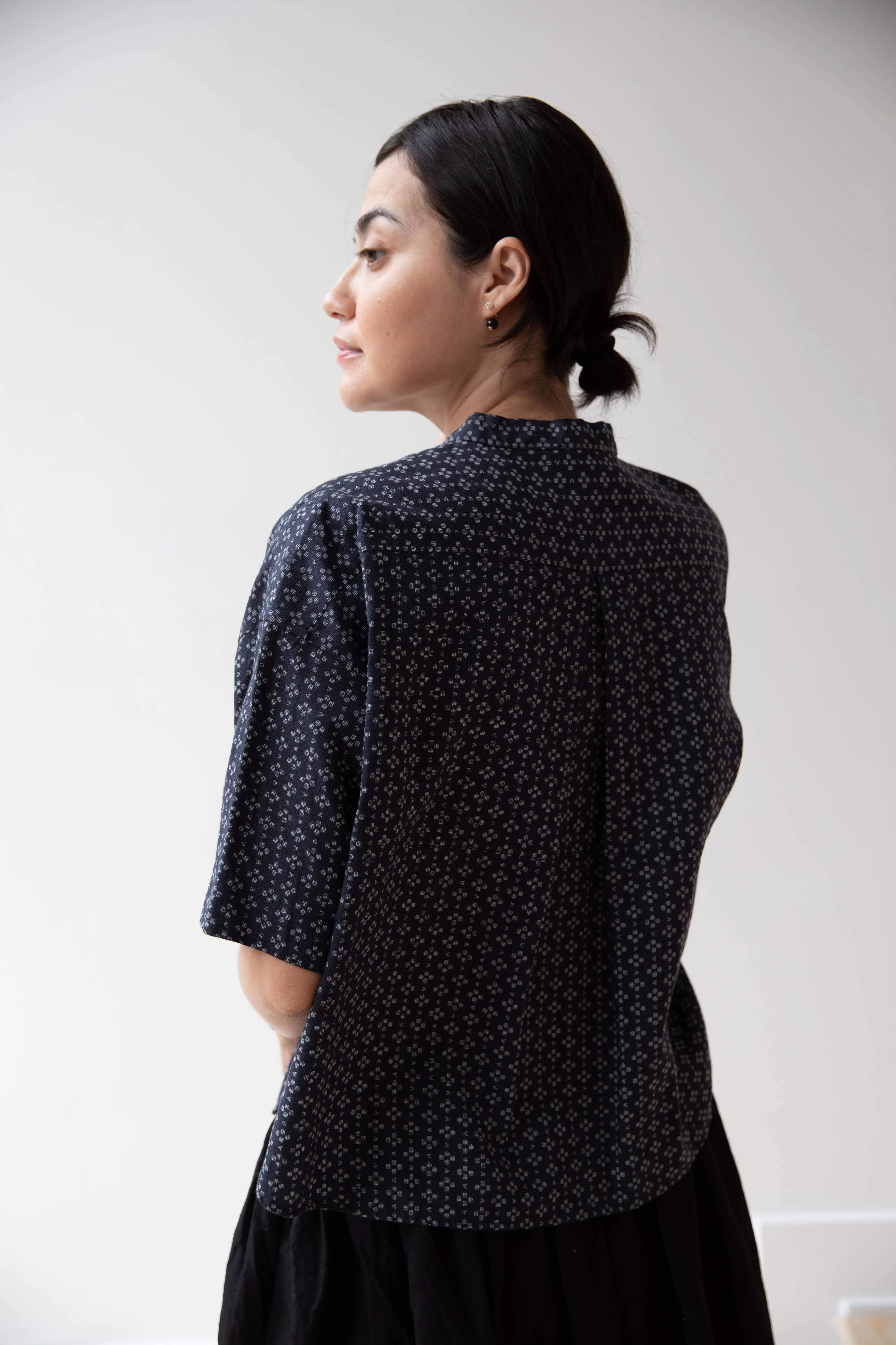 Arts & Science | Big Yoke Short Sleeve Shirt in Block Flower - Image 10