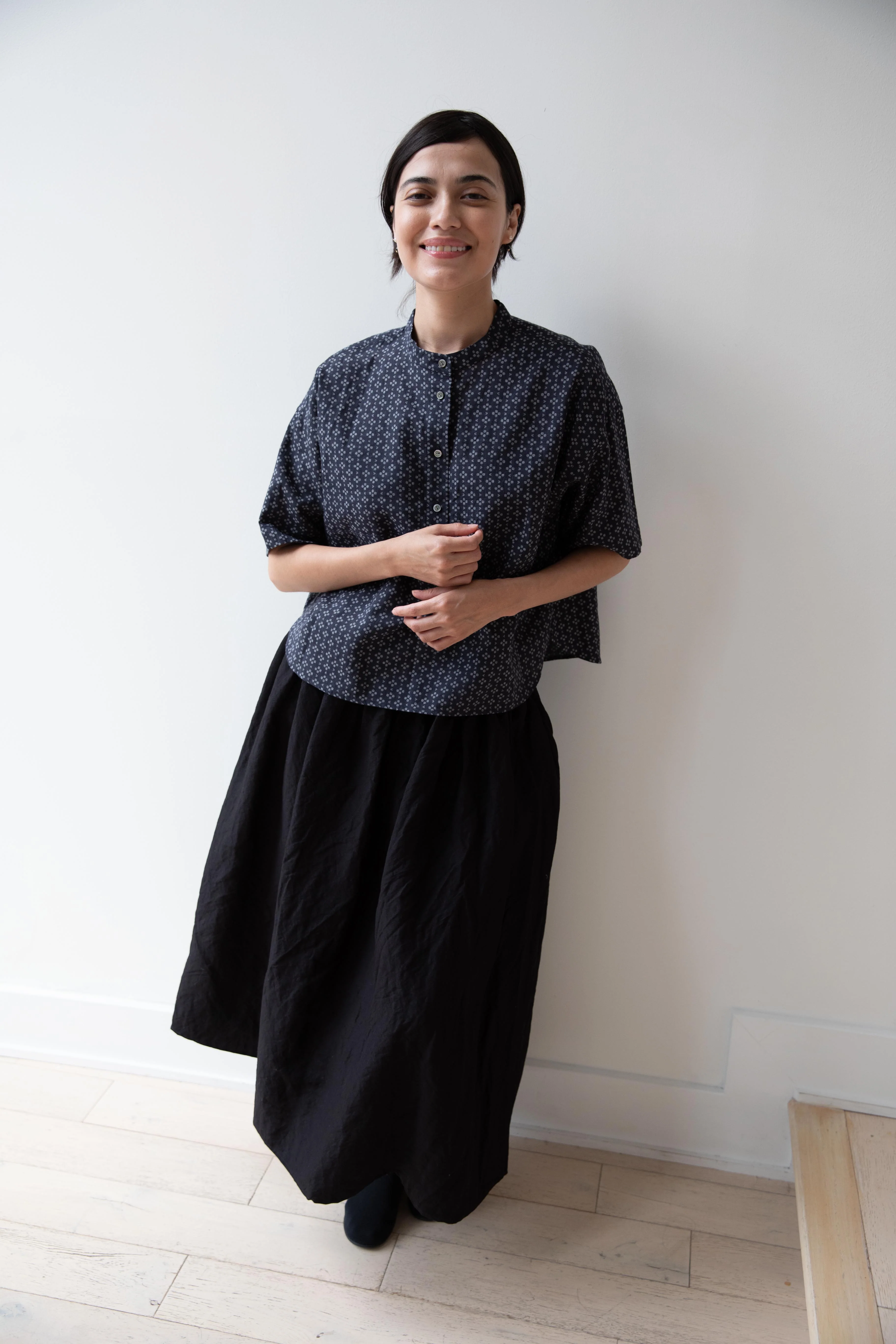 Arts & Science | Big Yoke Short Sleeve Shirt in Block Flower - Image 11