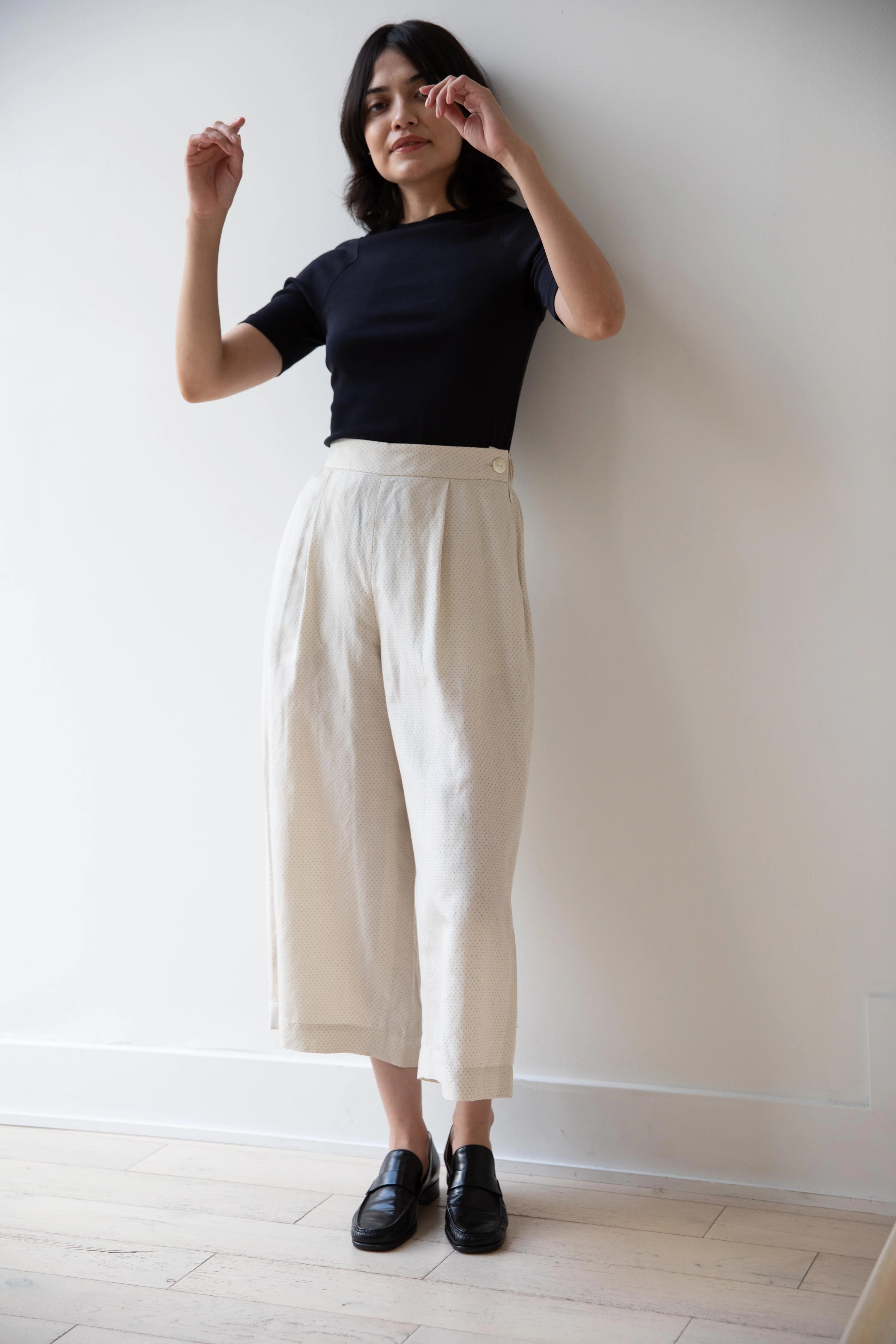 Arts & Science | Buck Tuck Easy Wide Pants in Gasuri Ivory - Image 6