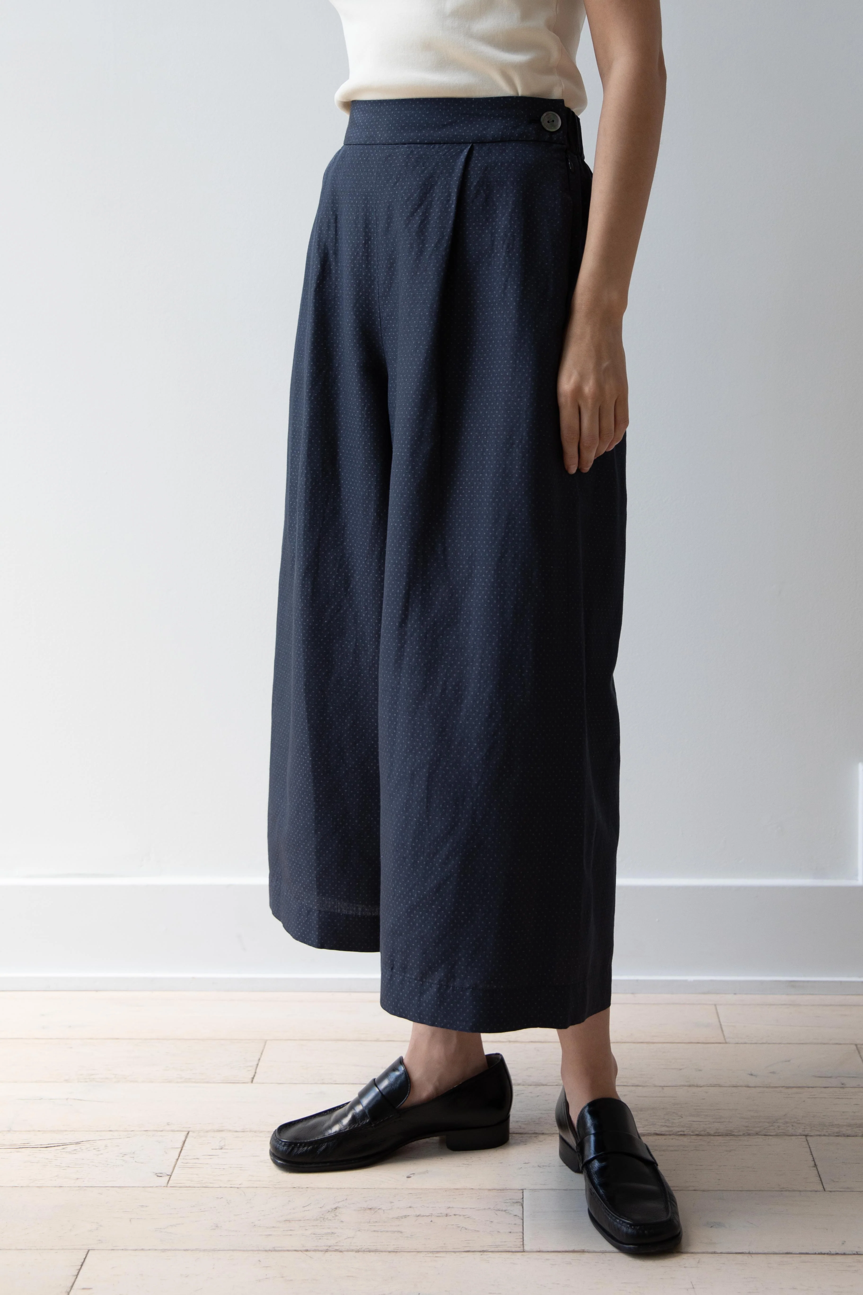 Arts & Science | Buck Tuck Easy Wide Pants in Gasuri Navy - Image 4