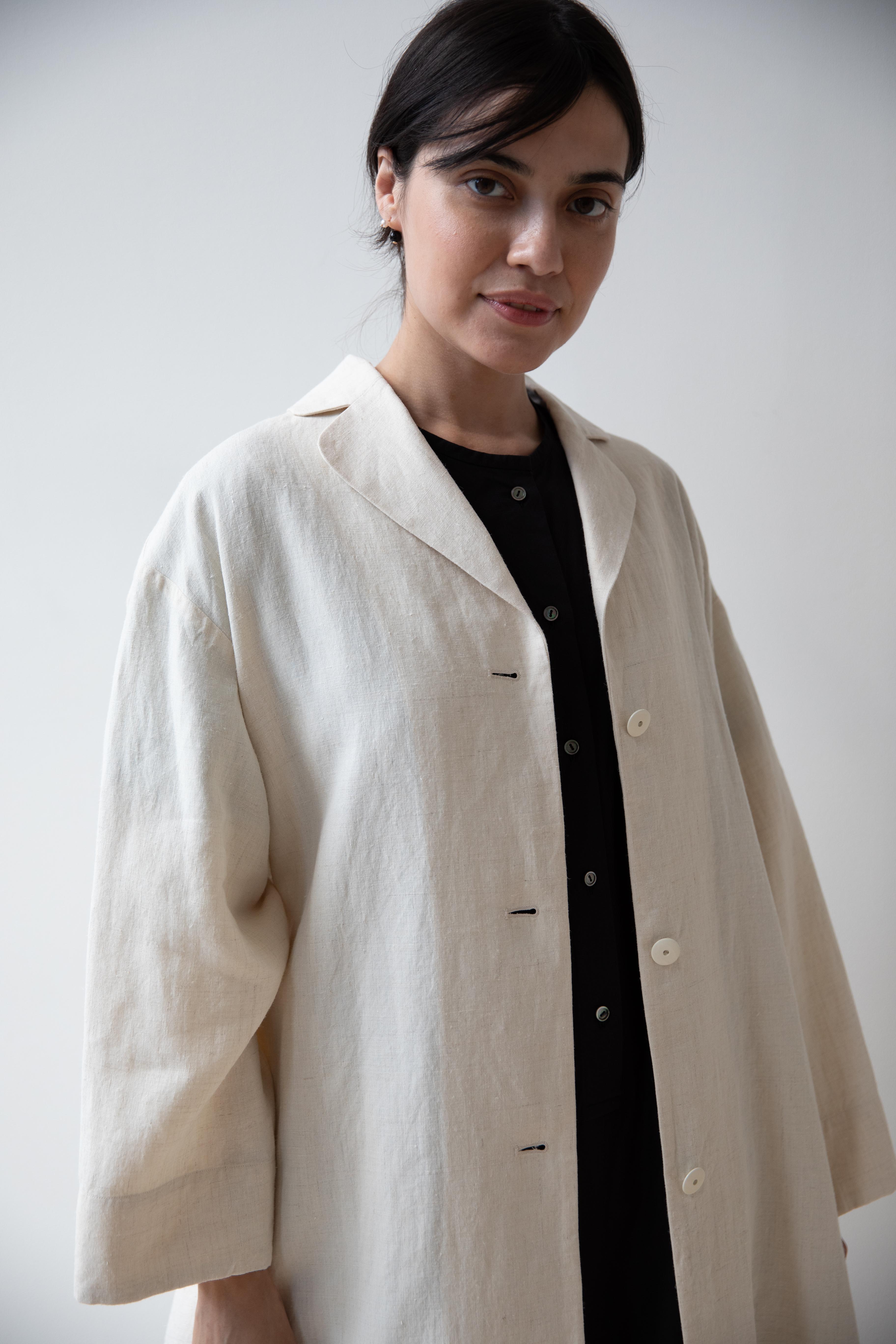 Arts & Science | Bulky Tailored Coat in Natural - Image 11