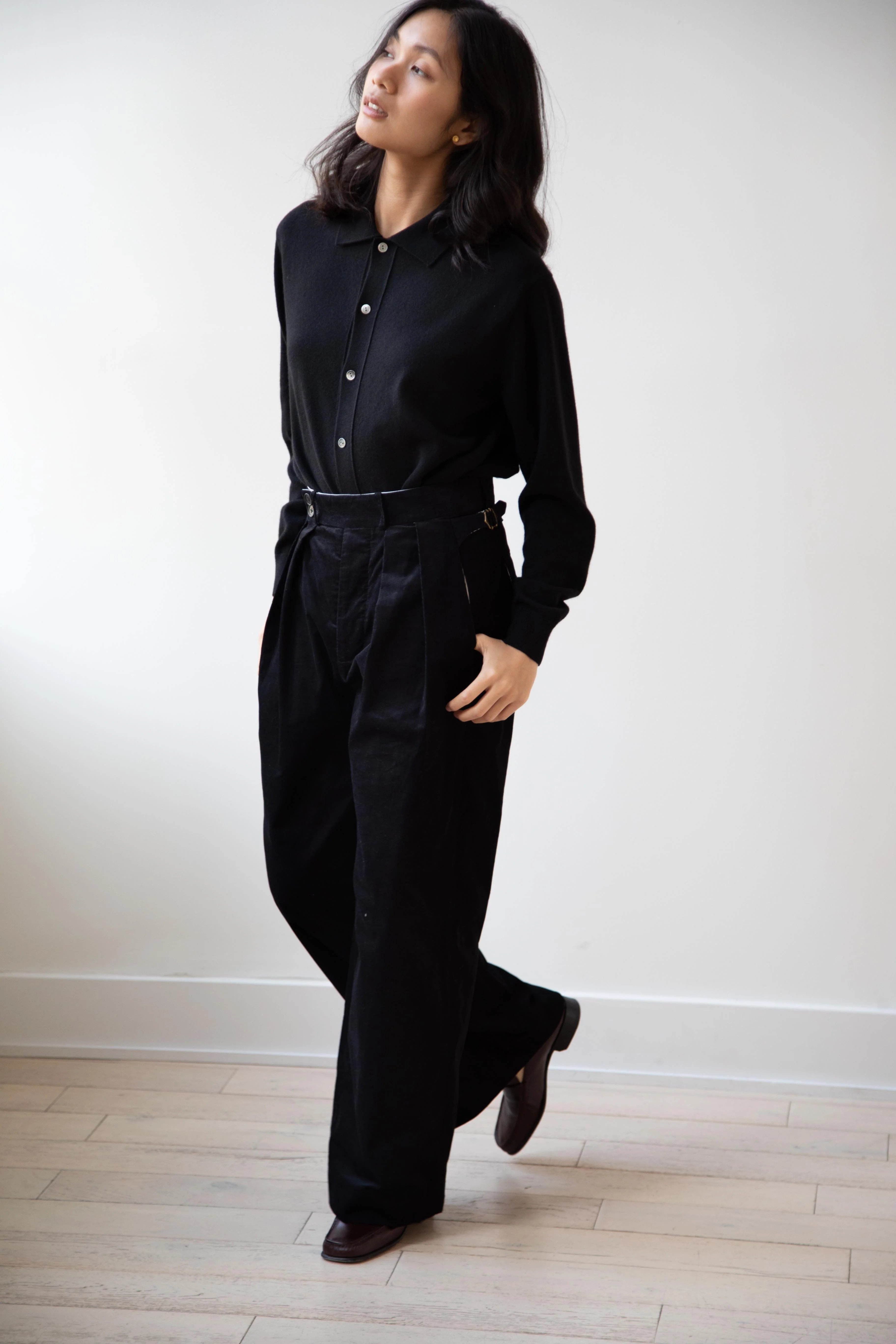 Arts & Science | Collared Polo Cardigan in Black - Image 10