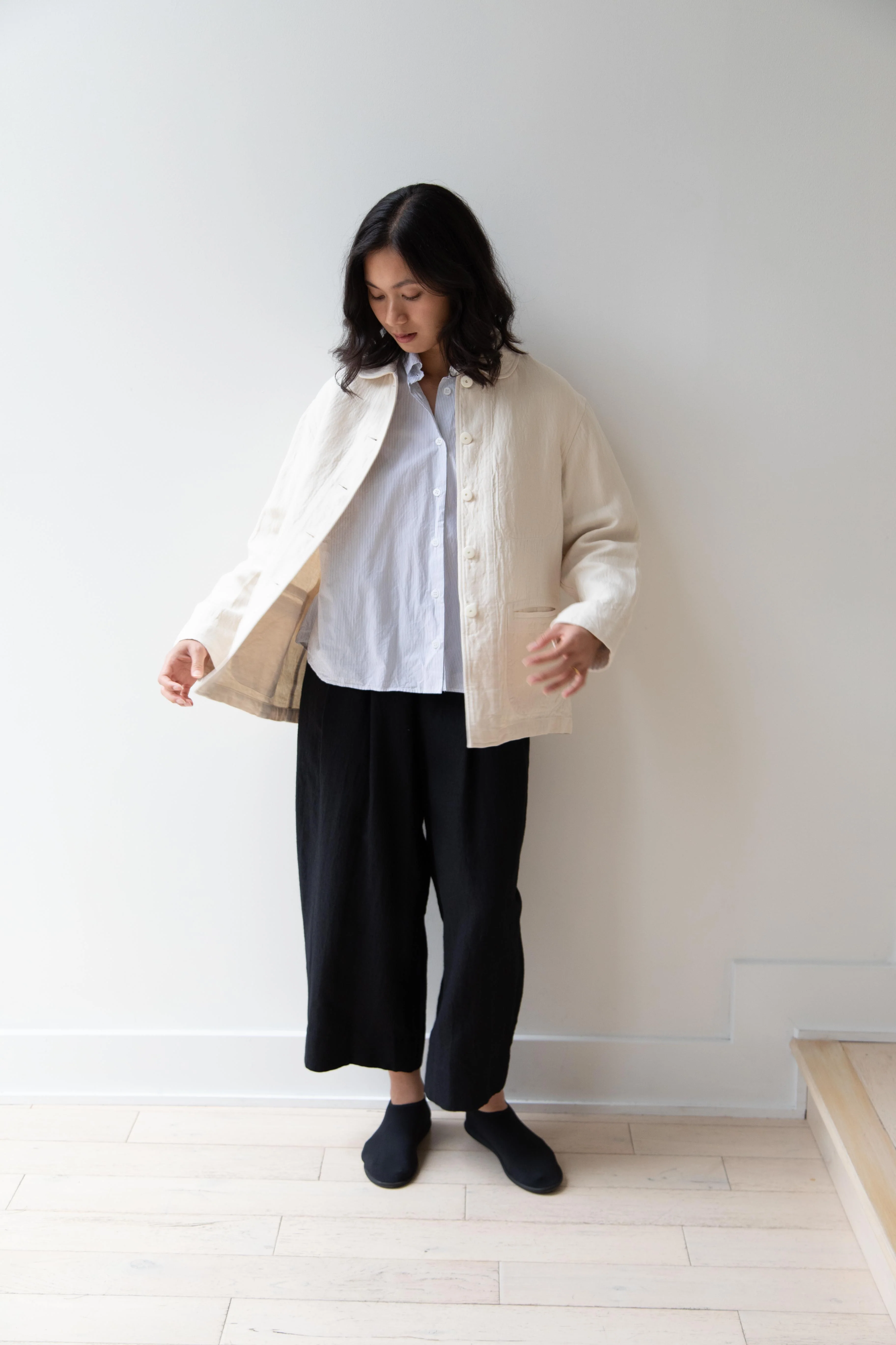 Arts & Science | Coverall Linen Jacket in Beige - Image 10