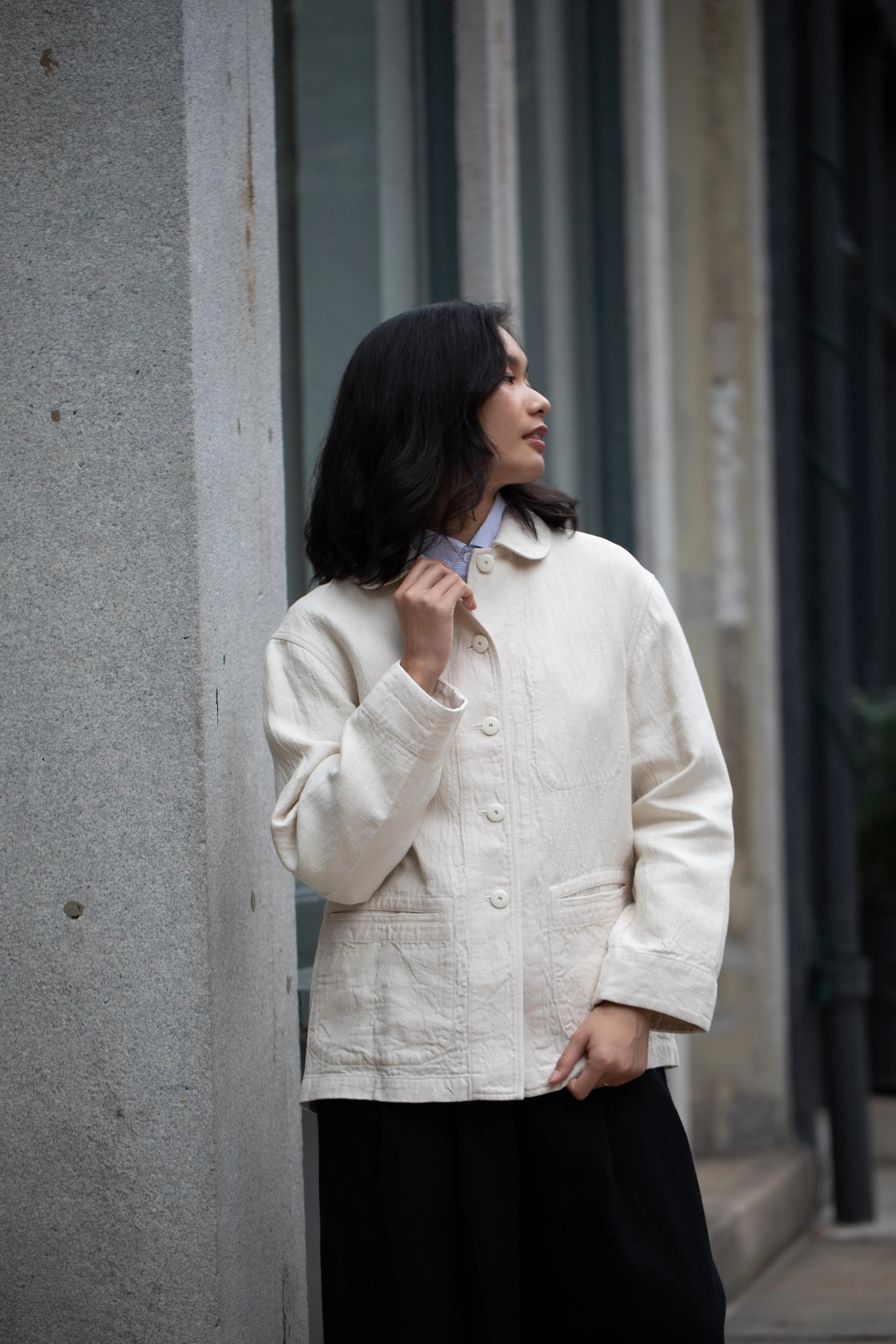 Arts & Science | Coverall Linen Jacket in Beige - Image 25