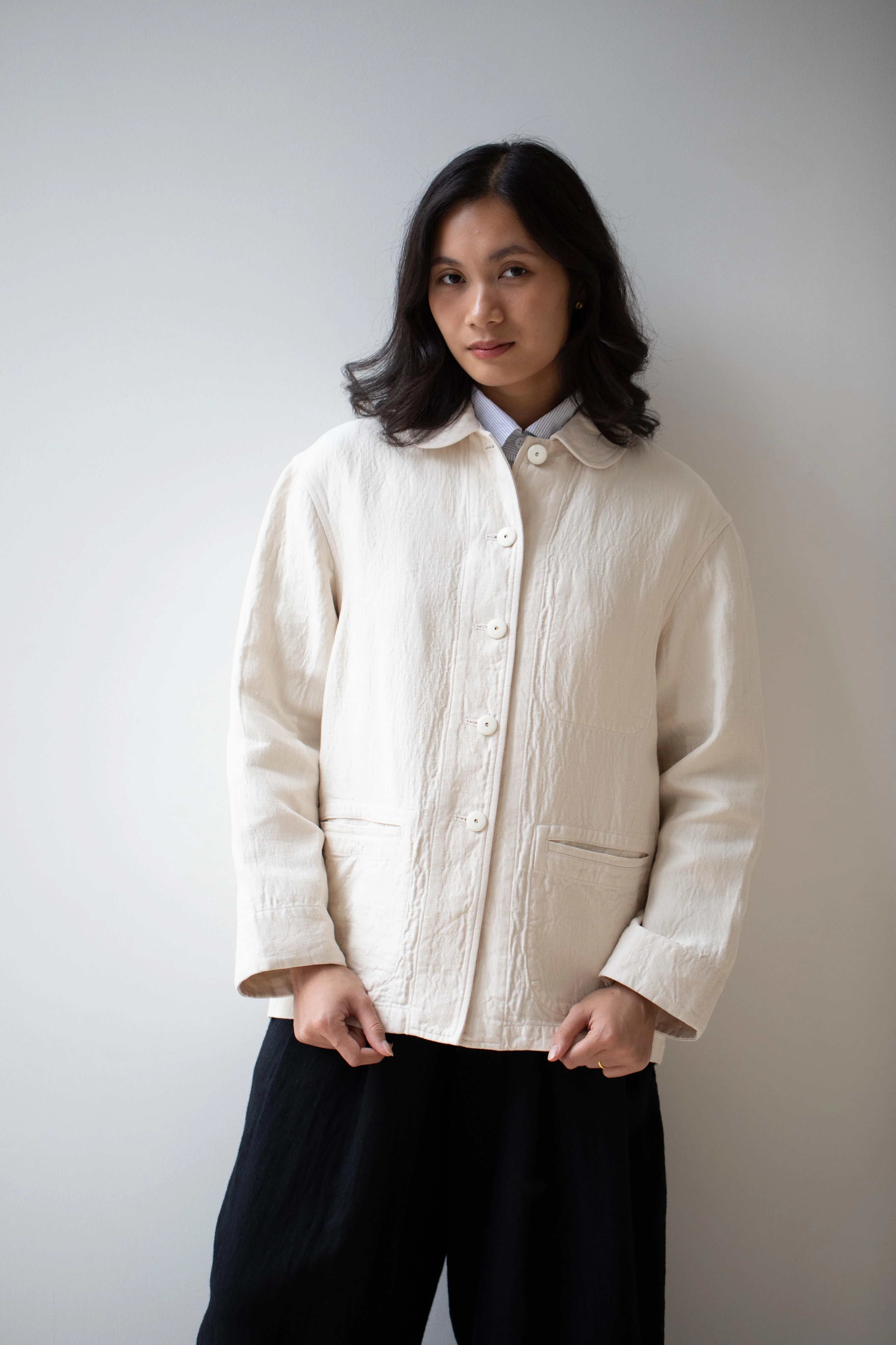 Arts & Science | Coverall Linen Jacket in Beige - Image 38