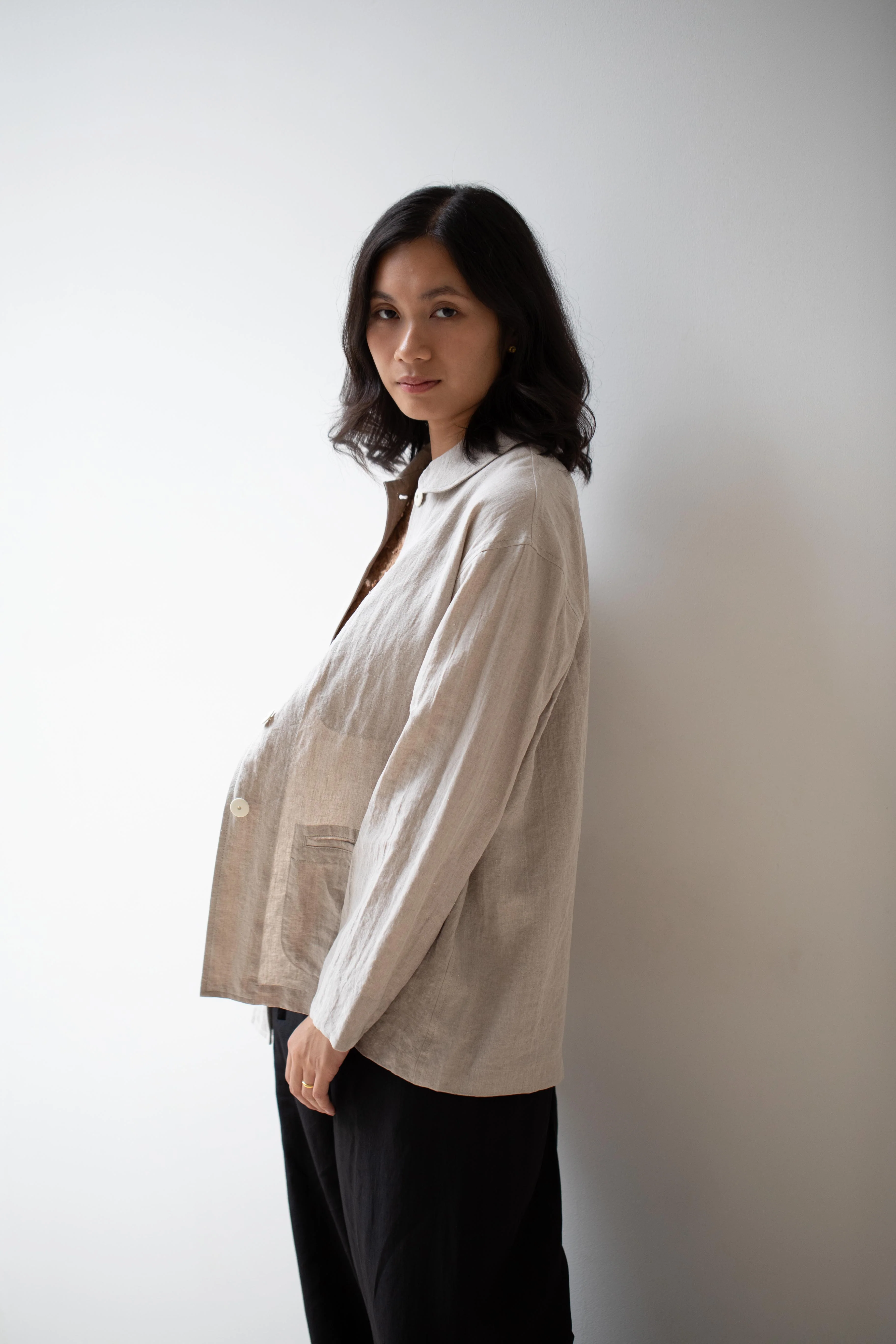 Arts & Science | Coverall Linen Jacket in Natural - Image 8