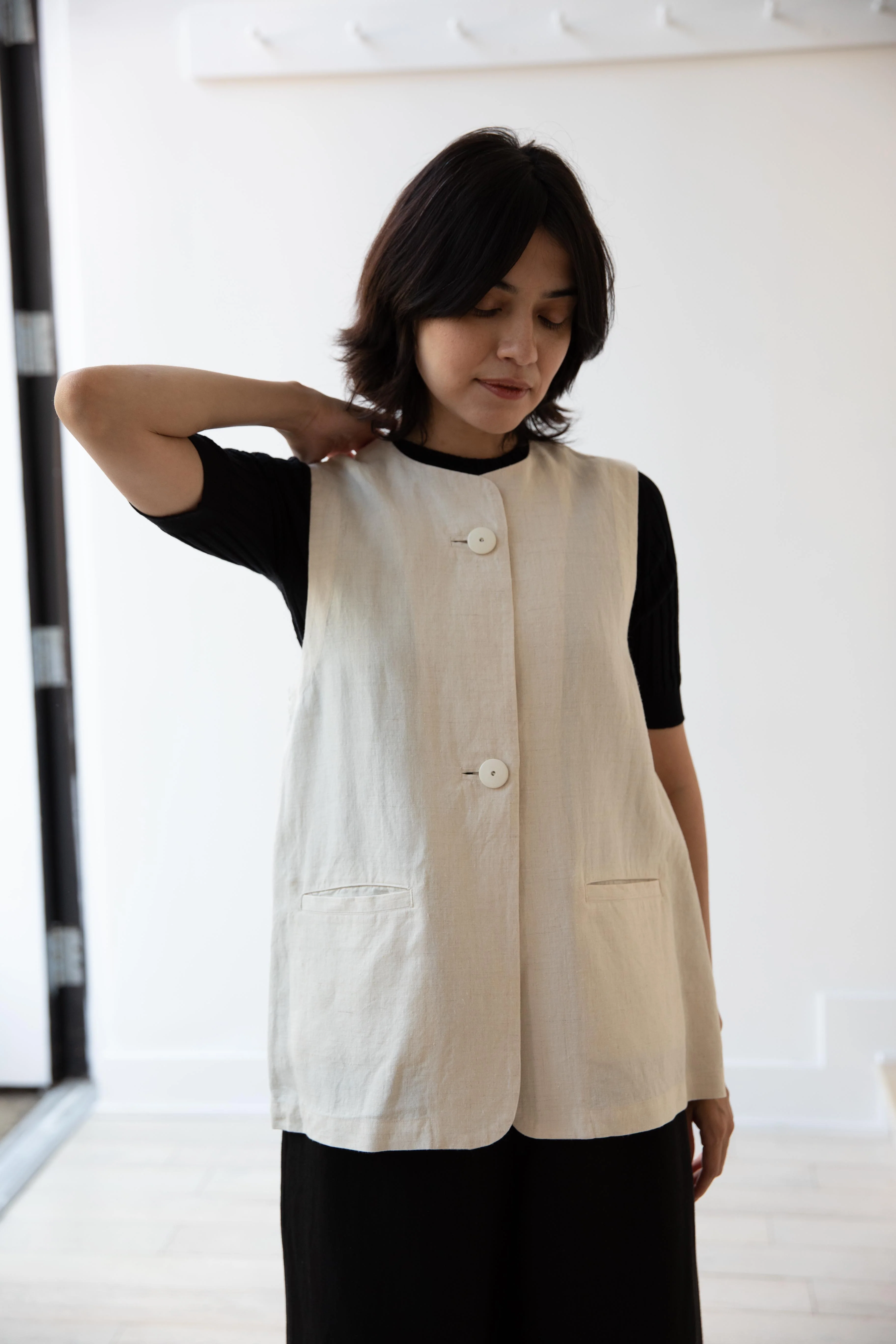 Arts & Science | Crew Neck Vest in Natural - Image 19