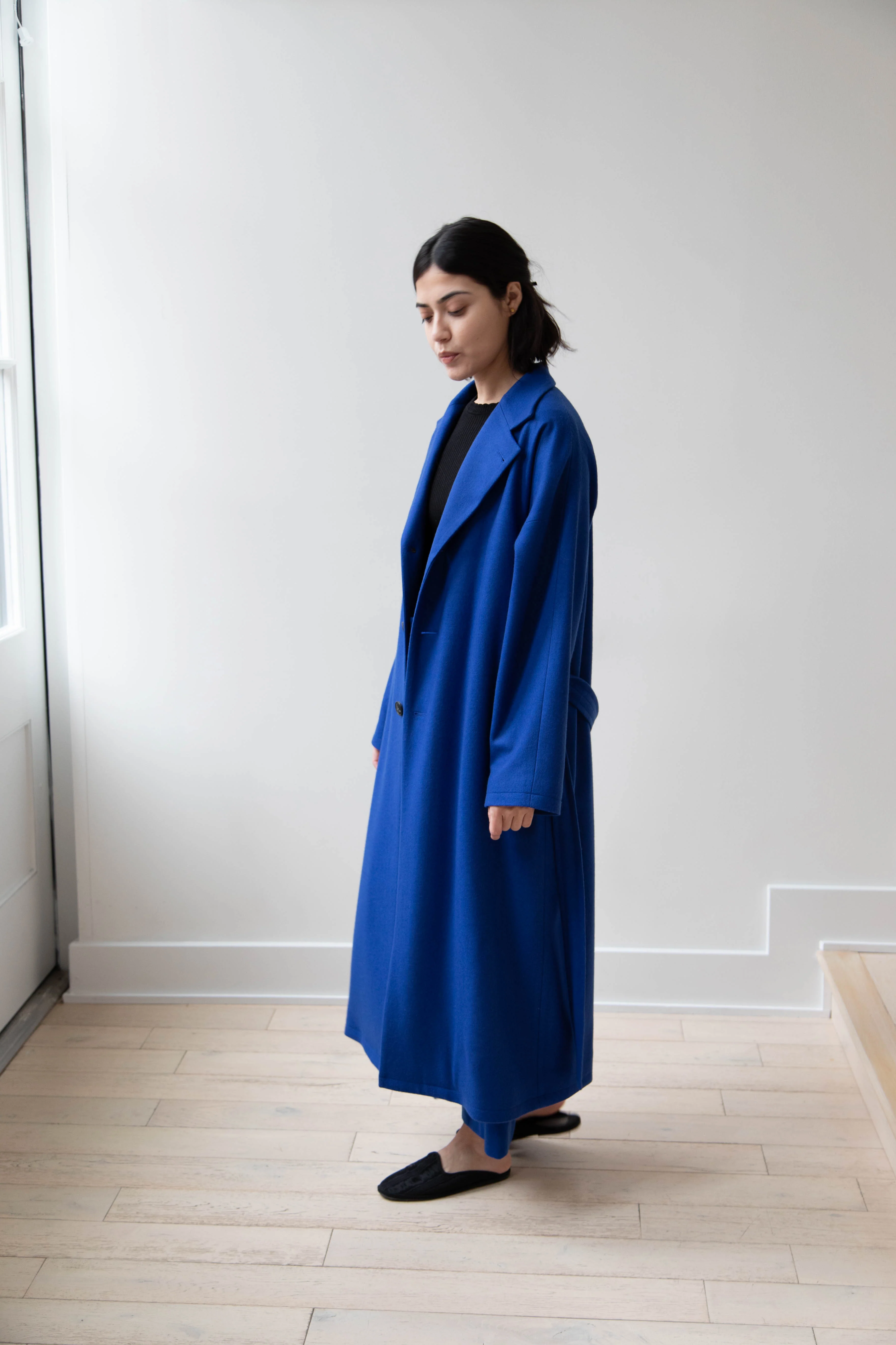 Arts & Science | Drawstring Robe Coat in Blue - Image 26
