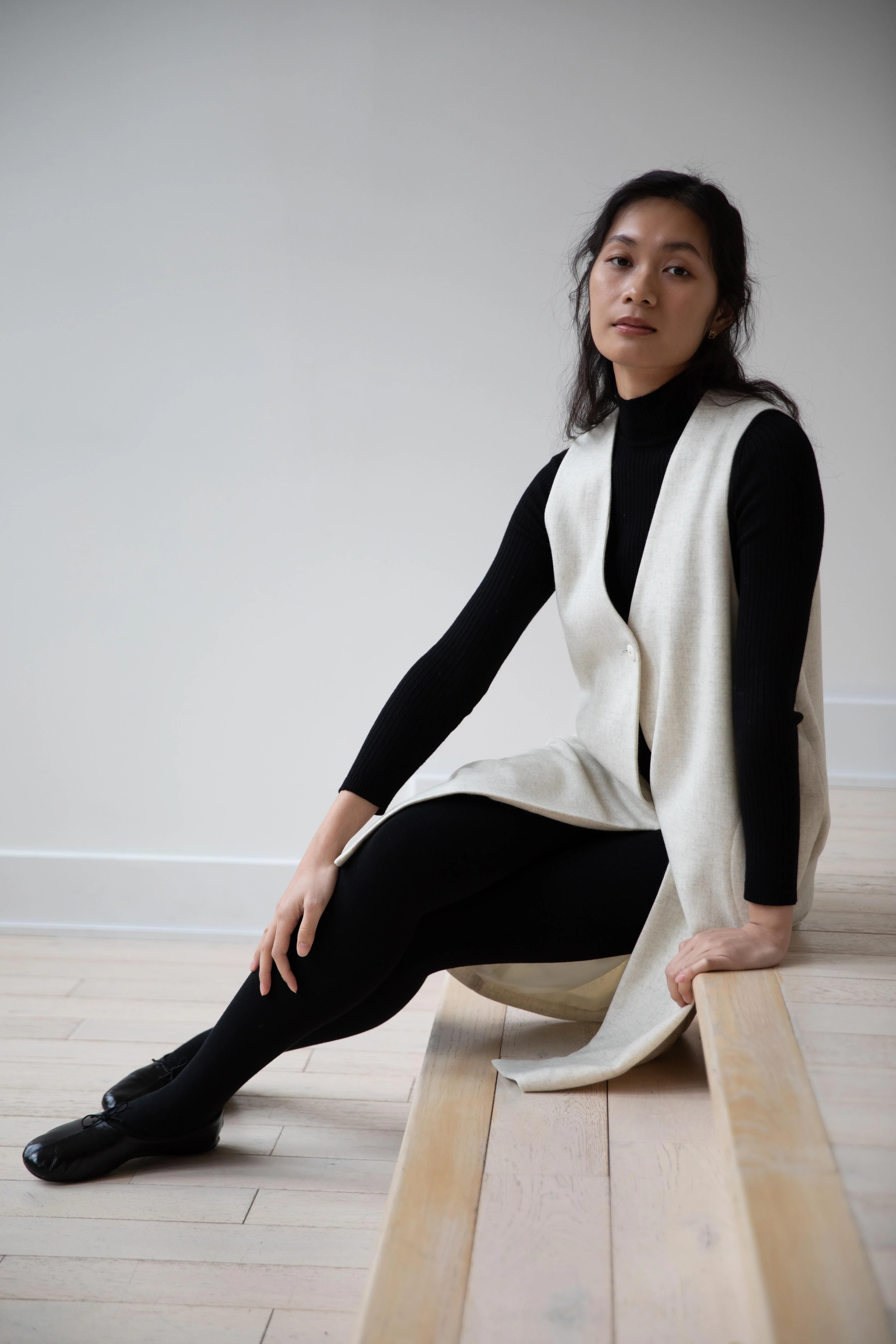 Arts & Science | Front Open Tunic Vest in Natural White - Image 22