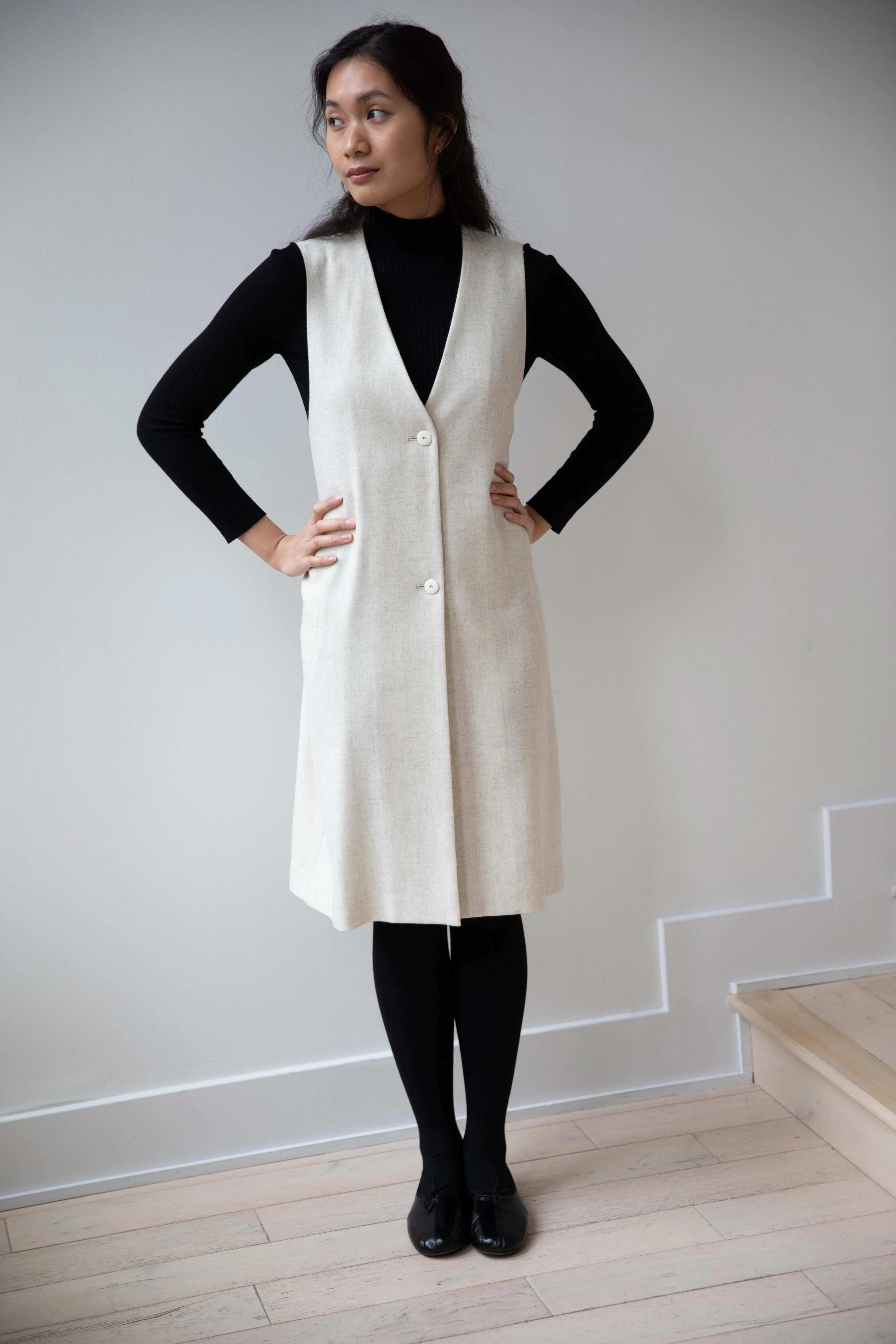 Arts & Science | Front Open Tunic Vest in Natural White - Image 27