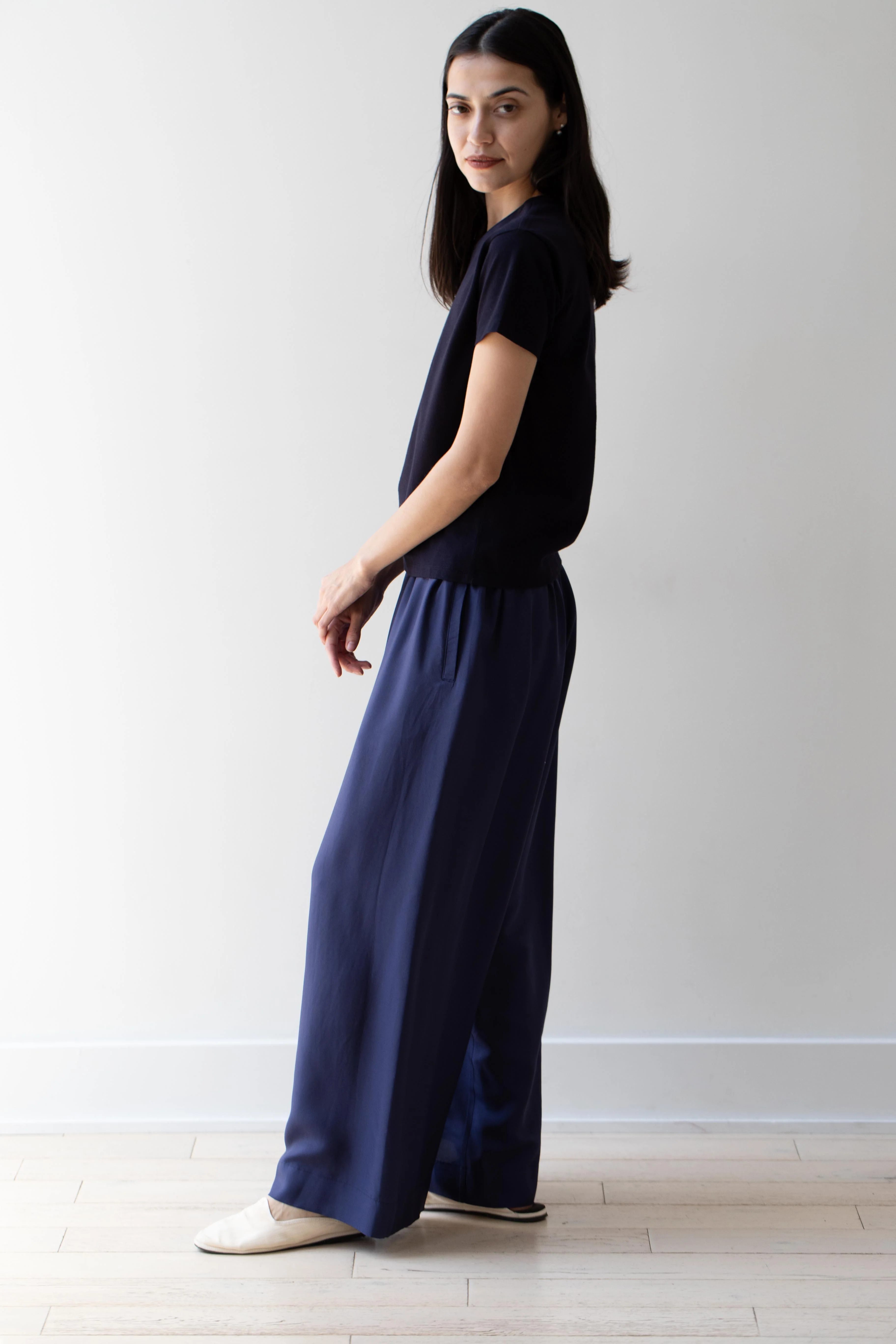 Arts & Science | Front String Pants in Navy Silk - Image 17