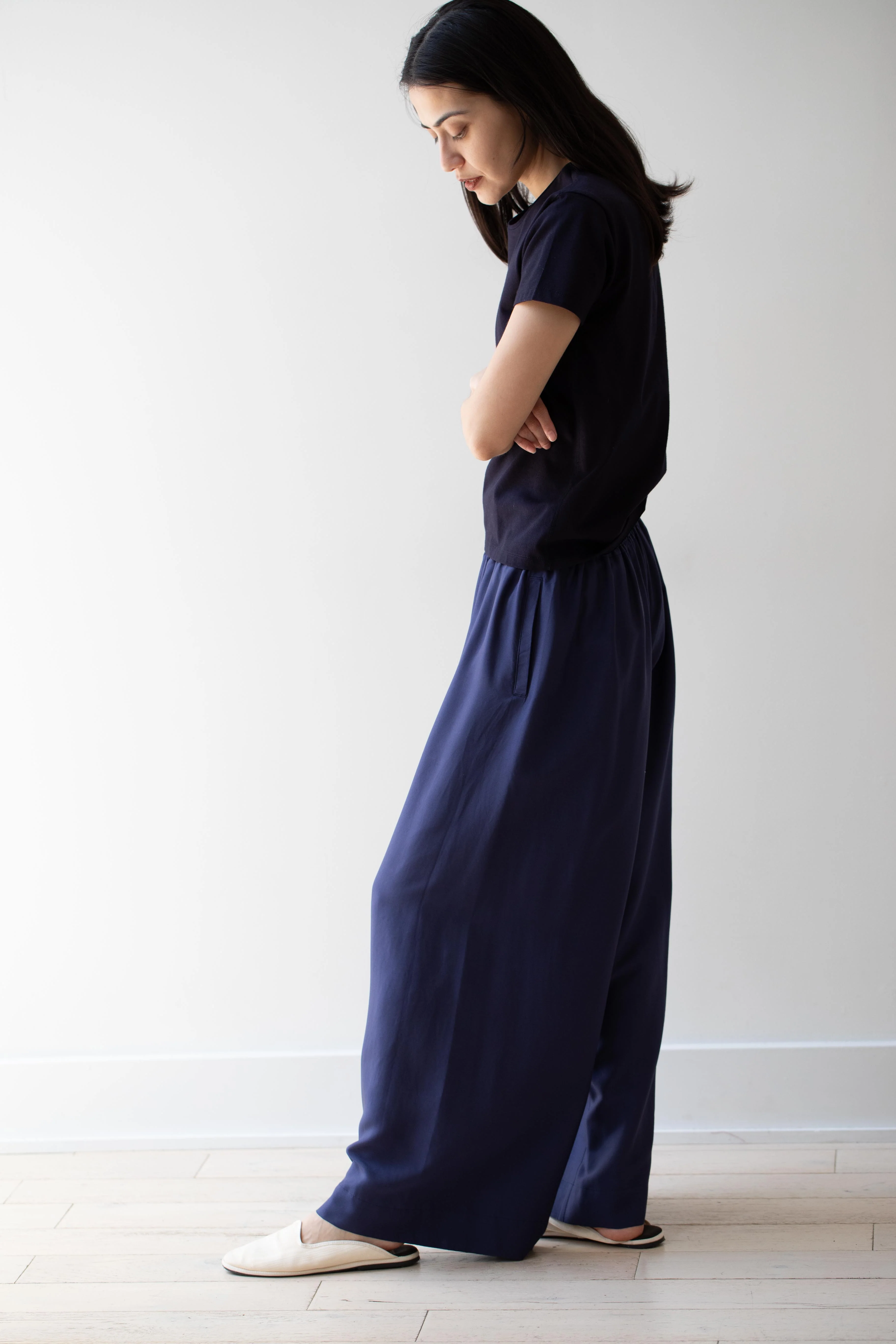 Arts & Science | Front String Pants in Navy Silk - Image 19