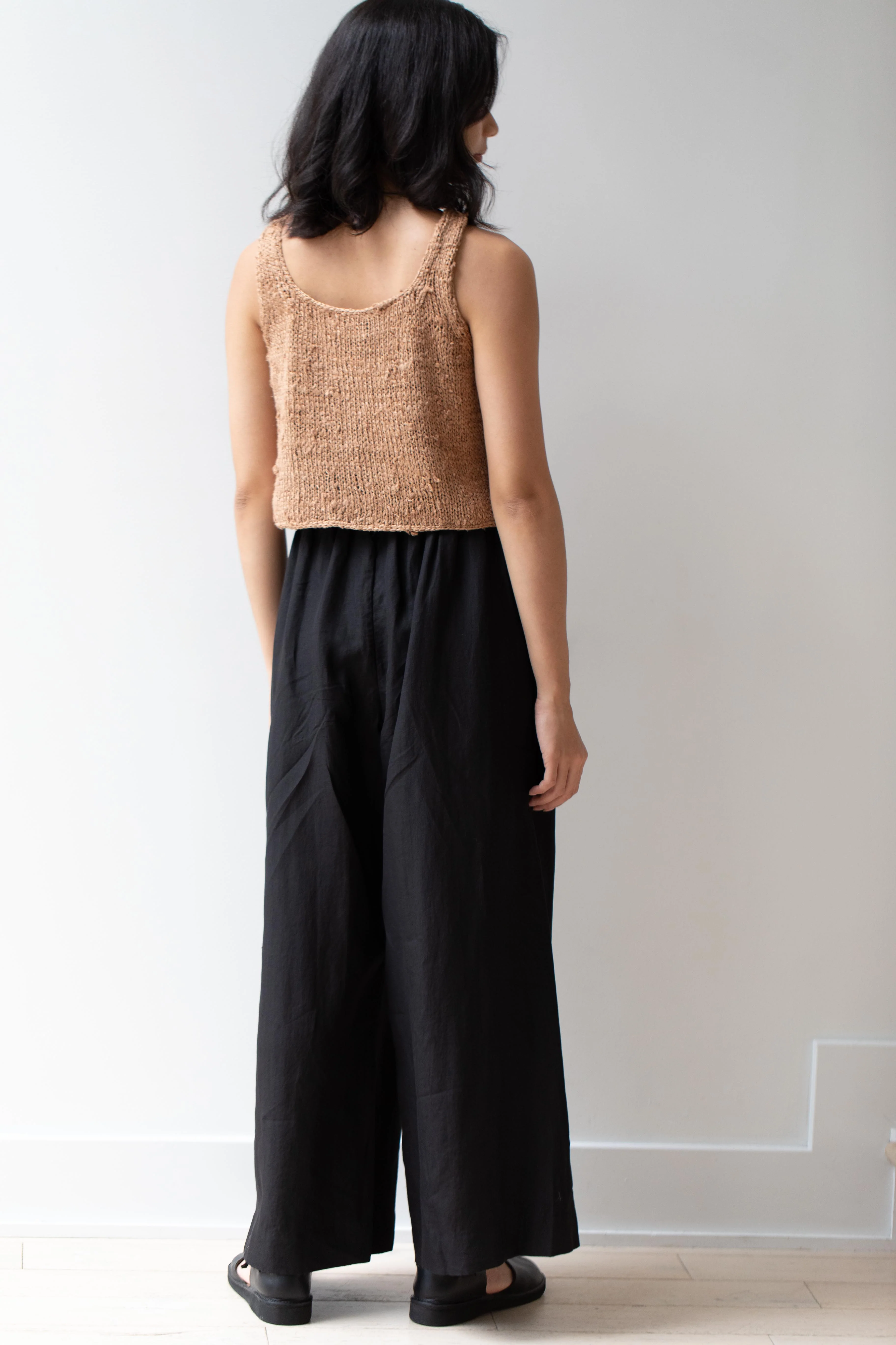 Arts & Science | Front String Wide Linen Pants in Black - Image 13
