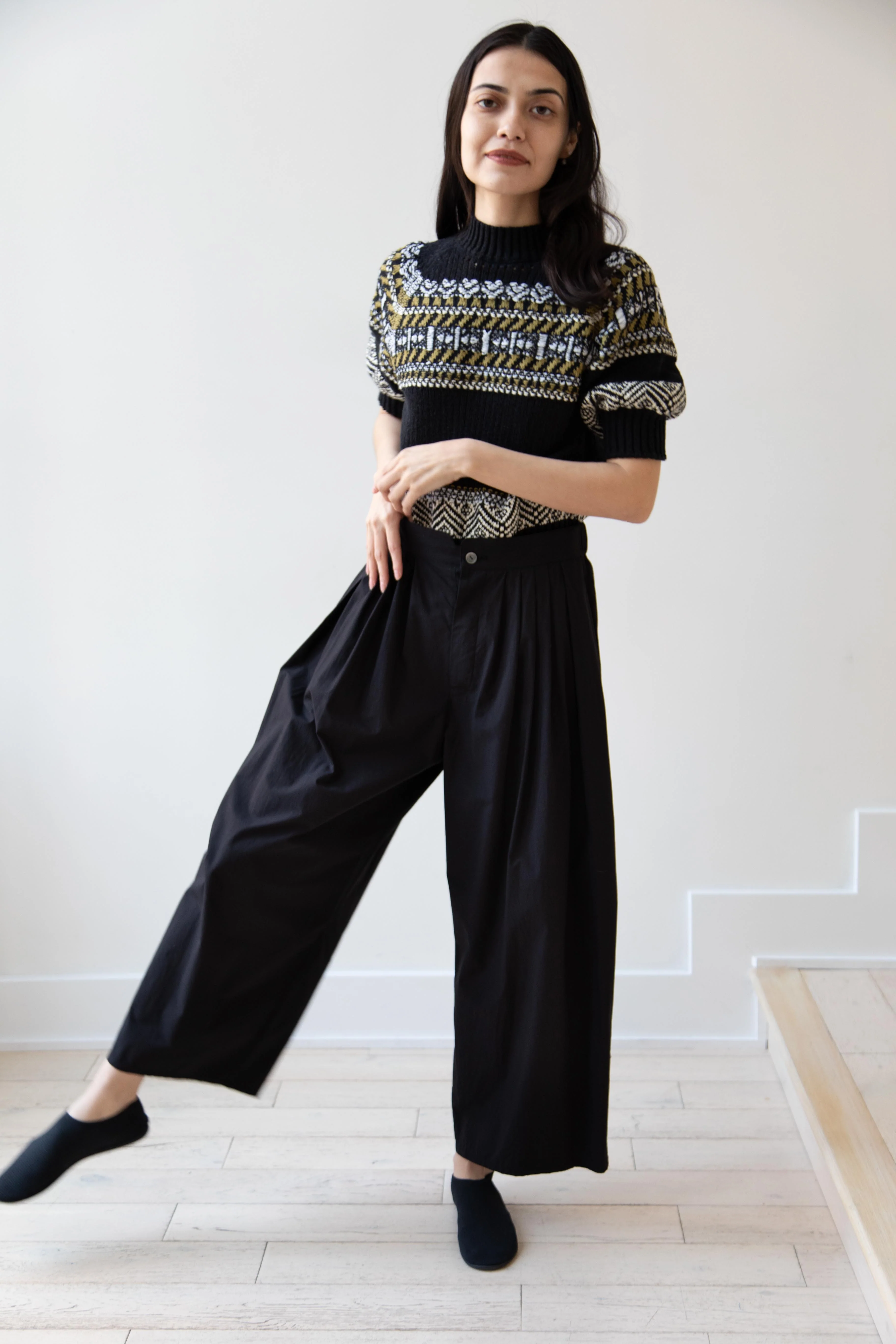 Arts & Science | Front Tuck Back Gum Pants in Black Cotton - Image 30