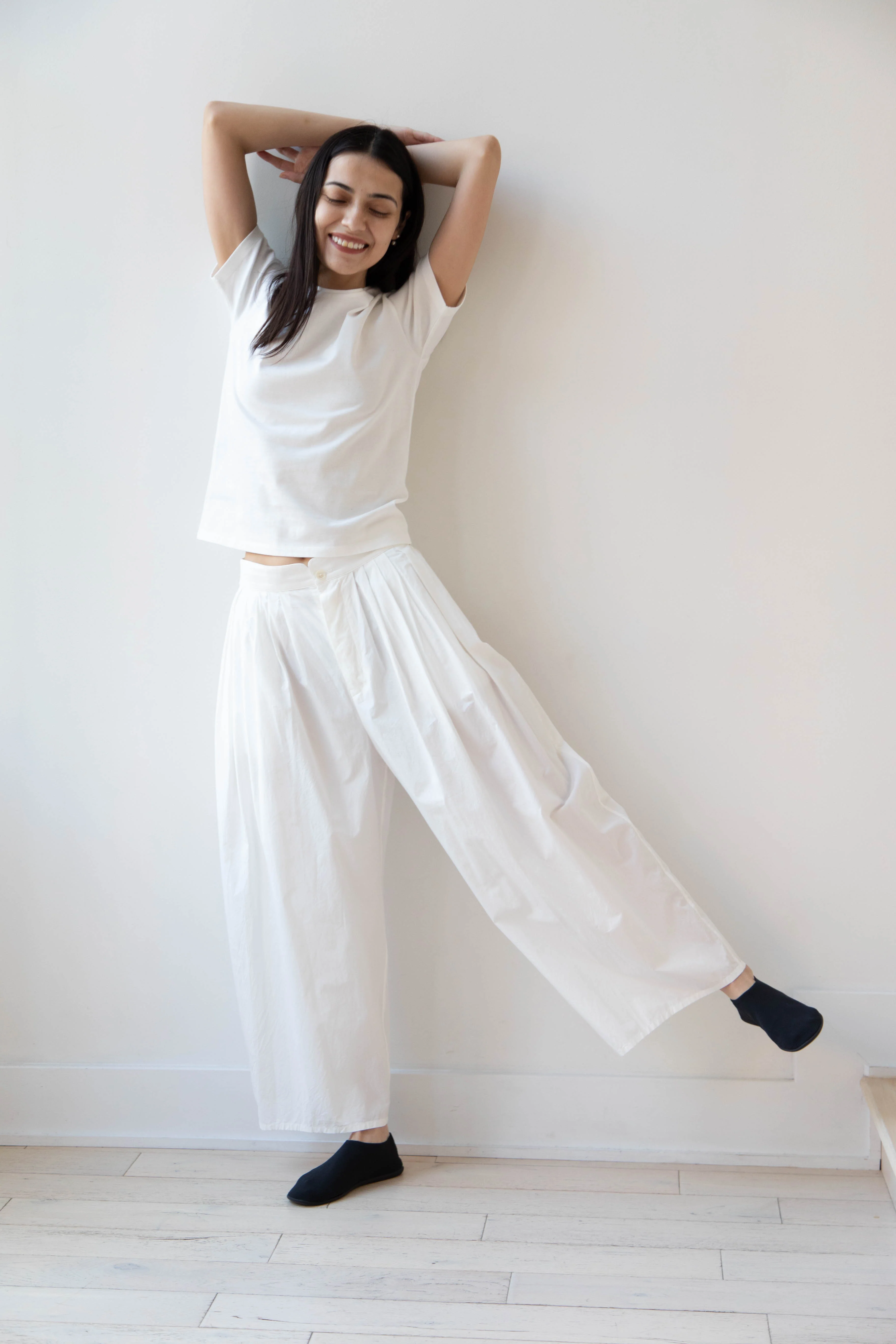 Arts & Science | Front Tuck Back Gum Pants in Off White Cotton - Image 21