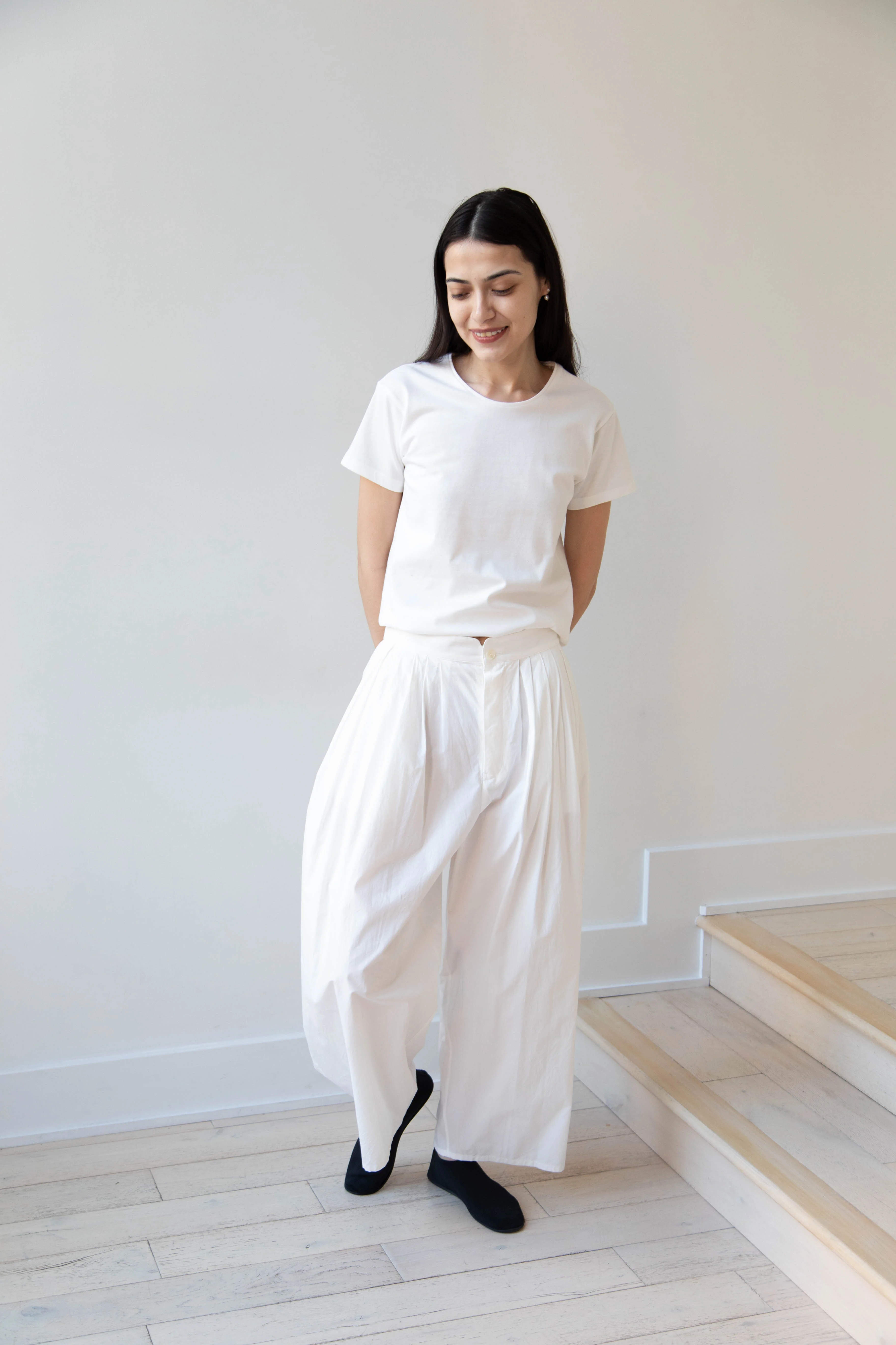 Arts & Science | Front Tuck Back Gum Pants in Off White Cotton - Image 24